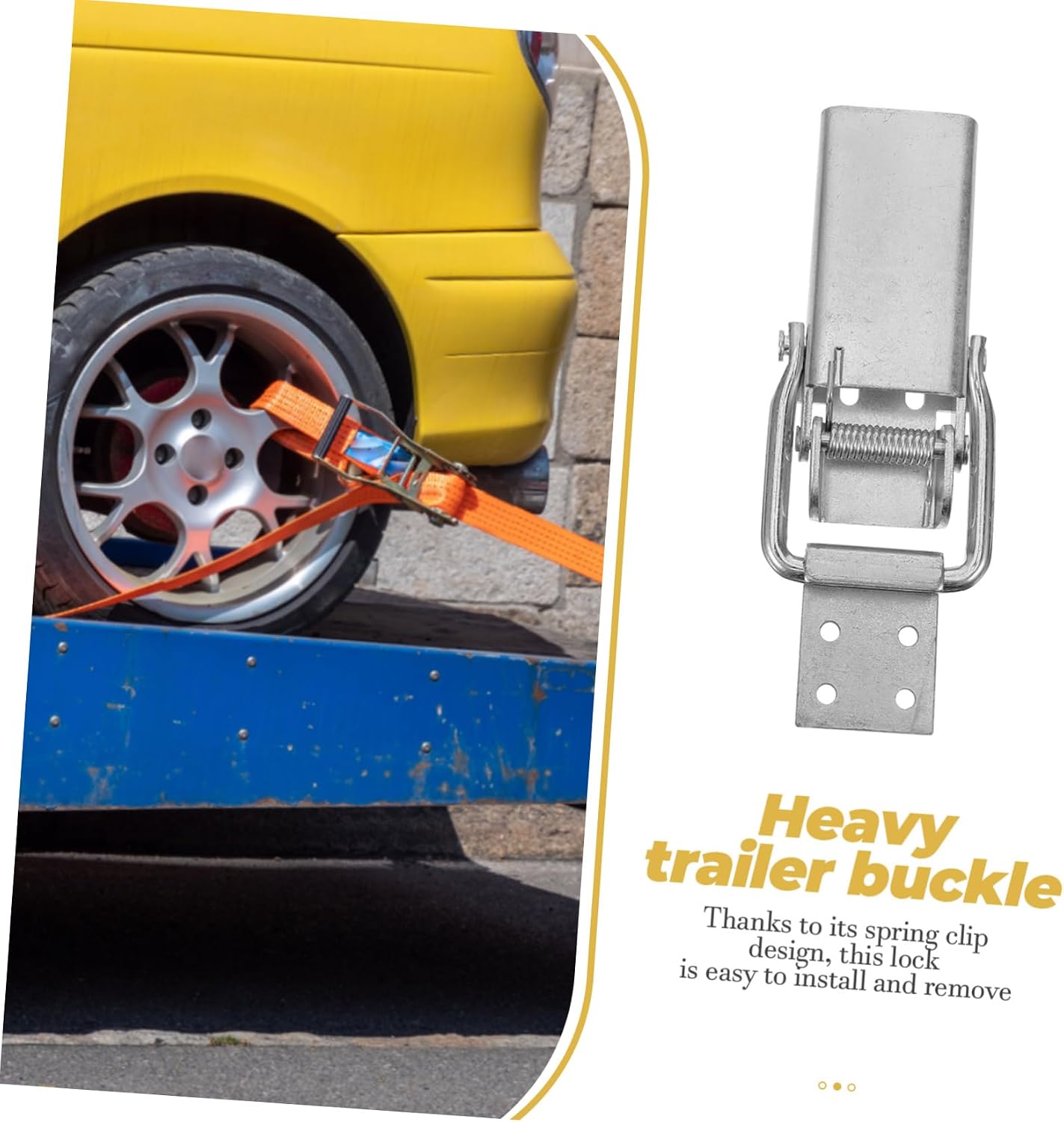 OUNONA Heavy Duty Trailer Coupler Pin Locking Clip Trailer Door Latch Hasp Keeper for Tow Hitch Pin Sturdy Metal Trailer Hasp Anchor Easy to Install and Use