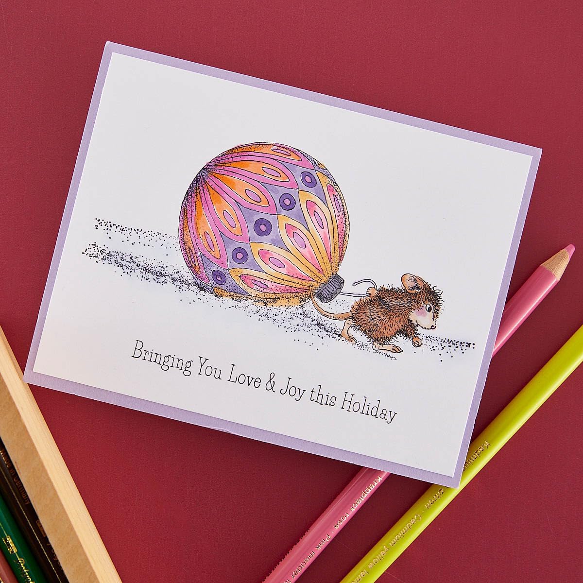 Spellbinders RSC-016 Products Bringing Christmas to You Cling Rubber Stamp Set from The House-Mouse Holiday Collection