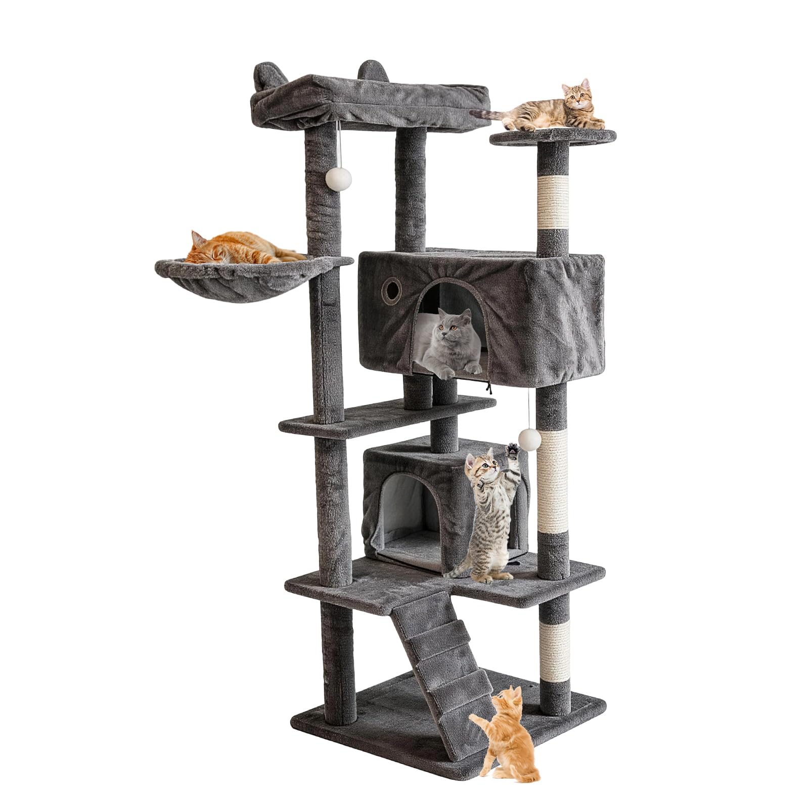 Cat Tree Tower 143.5cm Dark Grey
