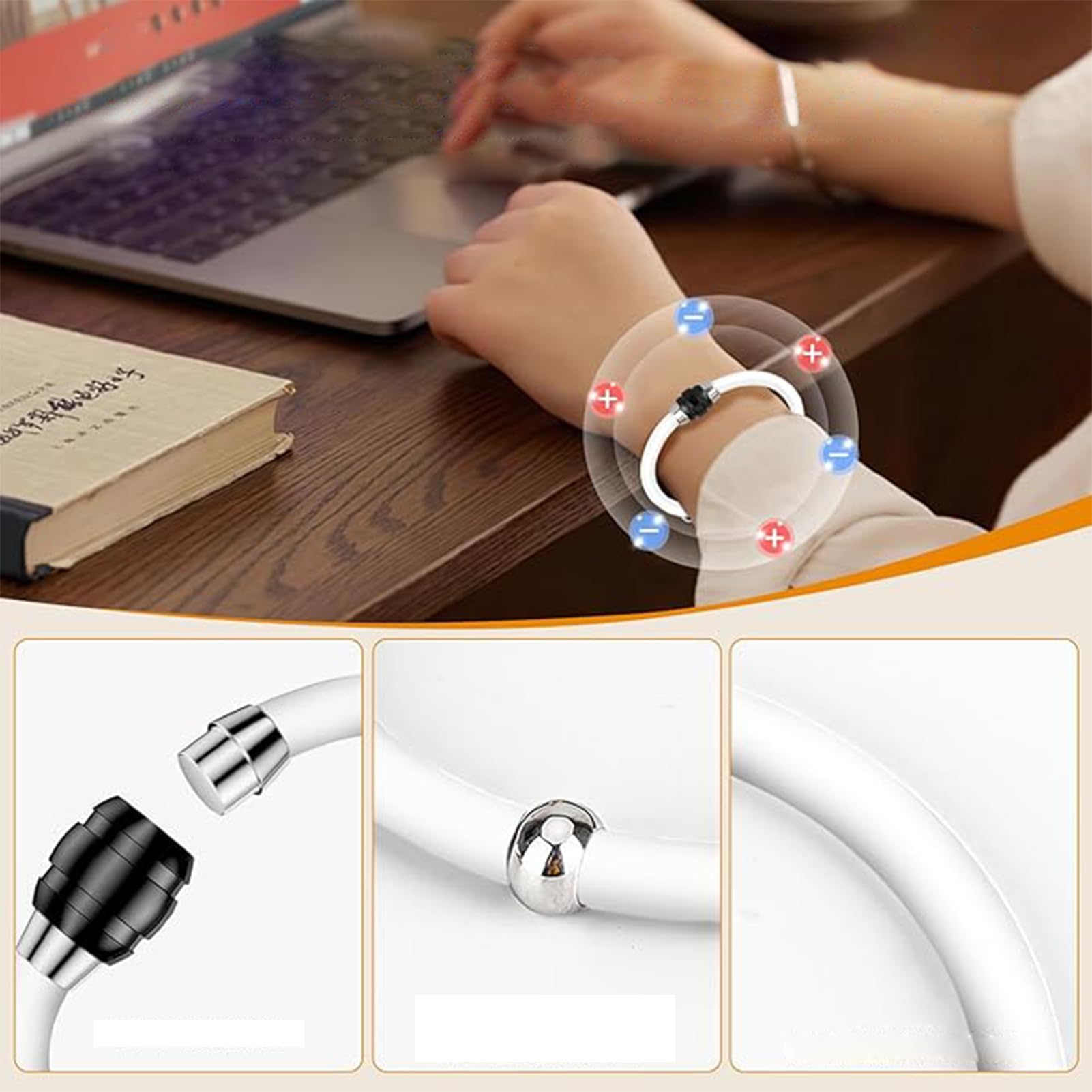 Bracciale antistatico – 25 g, cinturino di scarica, cinturino eliminatore con design regolabile | accessorio alla moda elegante per uomini, donne, adolescenti, sport invernali, assorbimento degli urti
