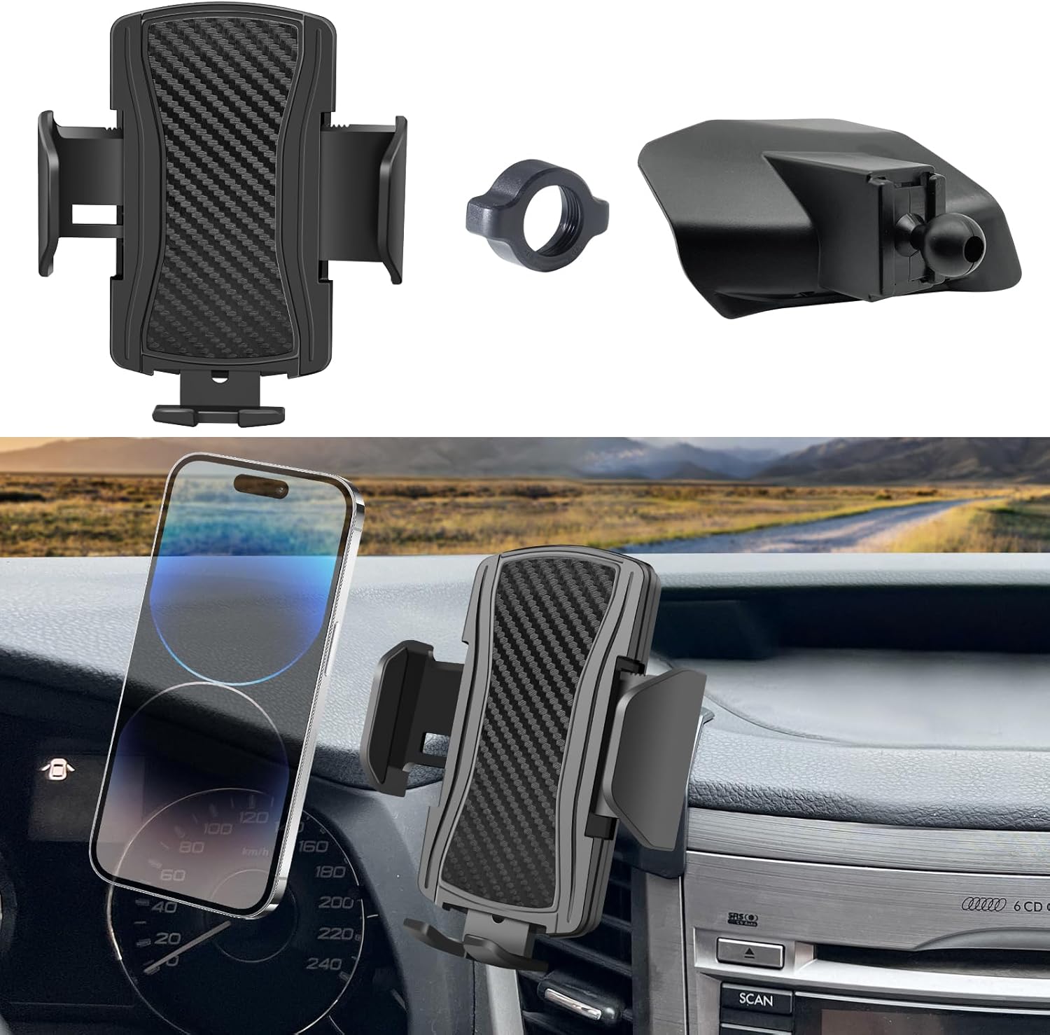 Car Phone Mount for Subaru Outback 2010-2014 Phone Holder Navigation,Fit for Outback Cellphone Mobile Cradle Auto Accessories Bracket Anti-Shake,360 Degree Rotation,Compatible for All Cell Phones