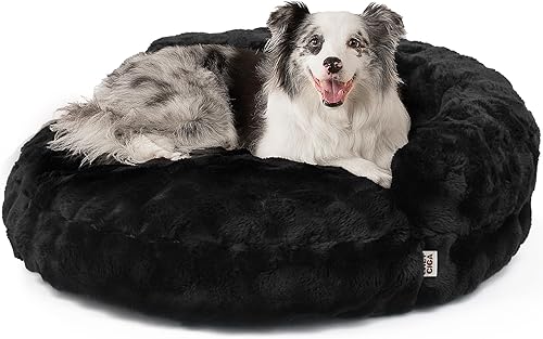 Miniatura 37 de EHEYCIGA Cama para perro de tamaño mediano, sofá esponjoso para perros pequeños con funda extraíble lavable, sofá para mascotas, impermeable y Negro