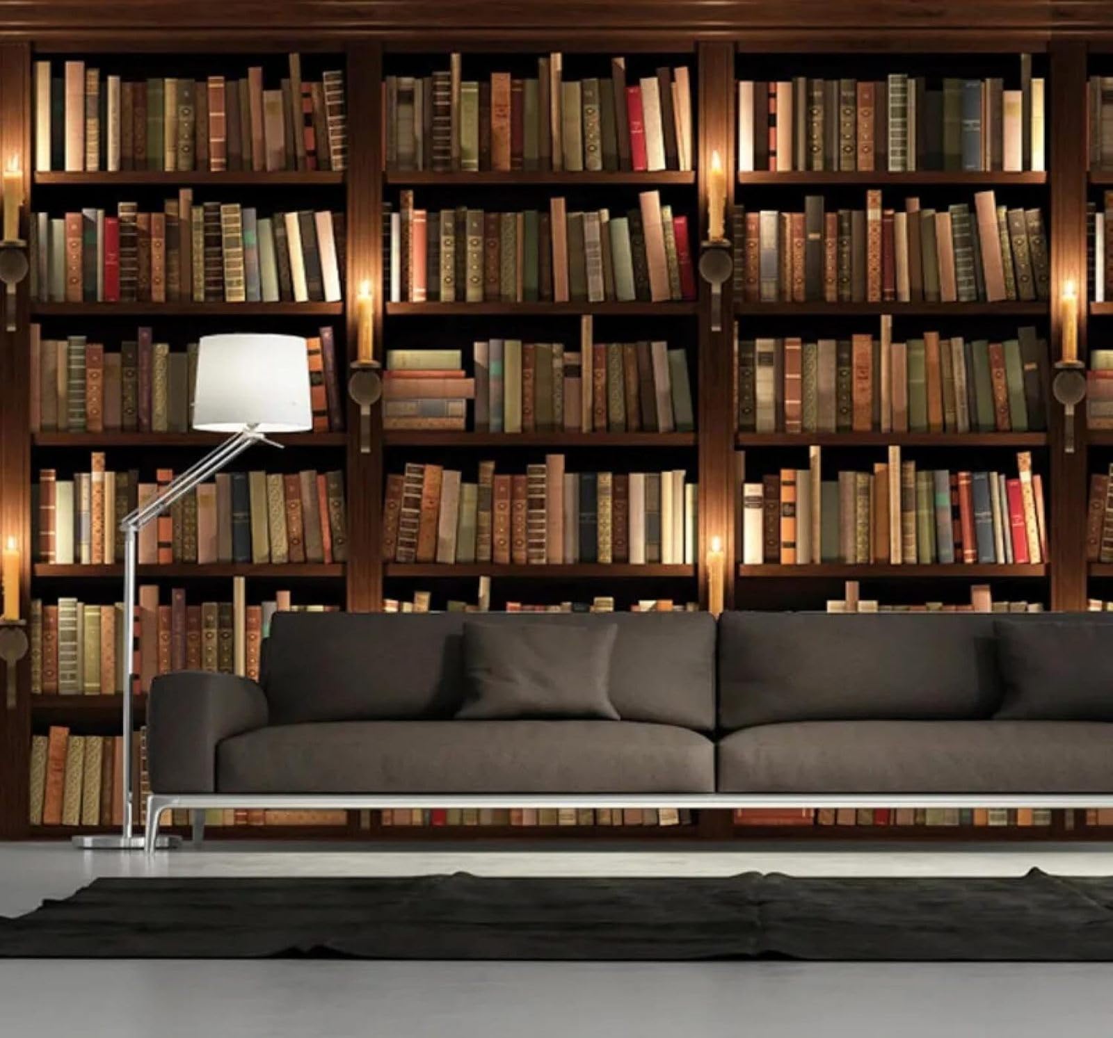 XLMING Vintage Three Dimensional Bookshelf Books Art 3D Wallpaper Luxury Home Dining Decor Paste Sofa Living Room The Wall for Bedroom Mural-430cm×300cm
