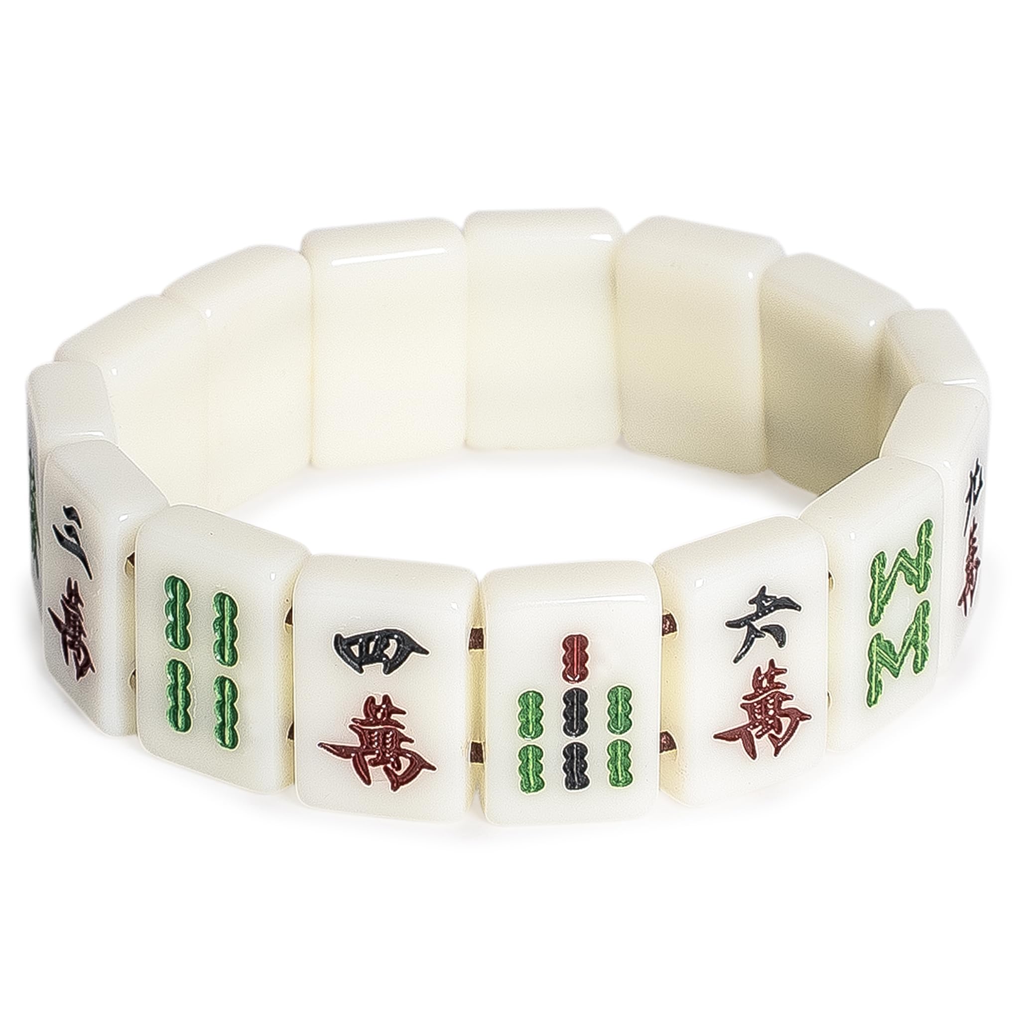 Yellow Mountain Imports Mahjong Mini-Tiles elastyczna bransoletka