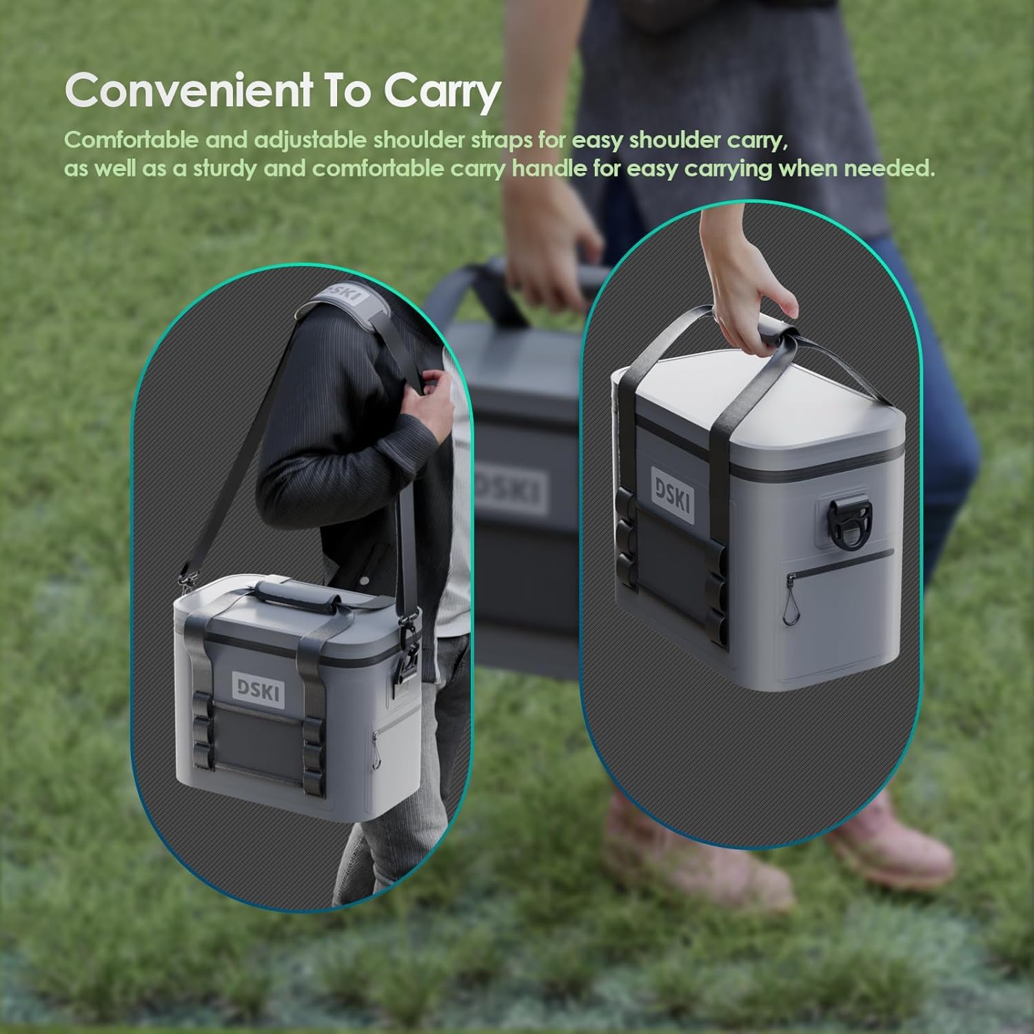 34 Can Soft Cooler Soft Ice Bag Deep Freeze Cooler Ice Chest Collapsible Leak-Proof for Beach Coolers Travel Cooler for Camping, Kayaking, Fishing