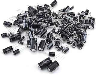 Aluminium Electrolytic Capacitor Kit 25 Values Total 1uF to 2200uF for TV, VCD, Chargers, Adapters, Electronic Toys (125pcs)
