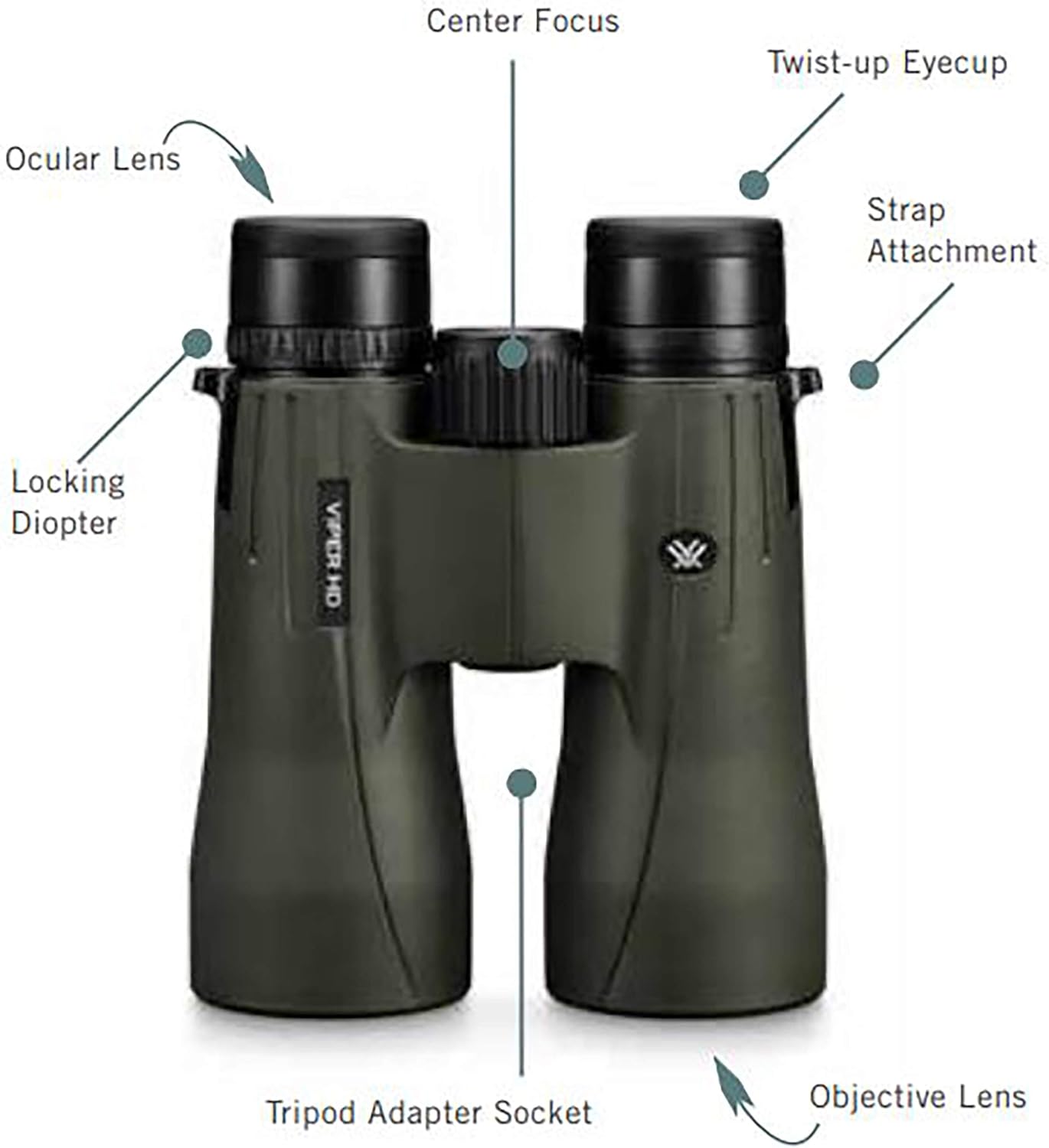 Vortex Optics Viper HD Roof Prism Binoculars 12x50 : Electronics