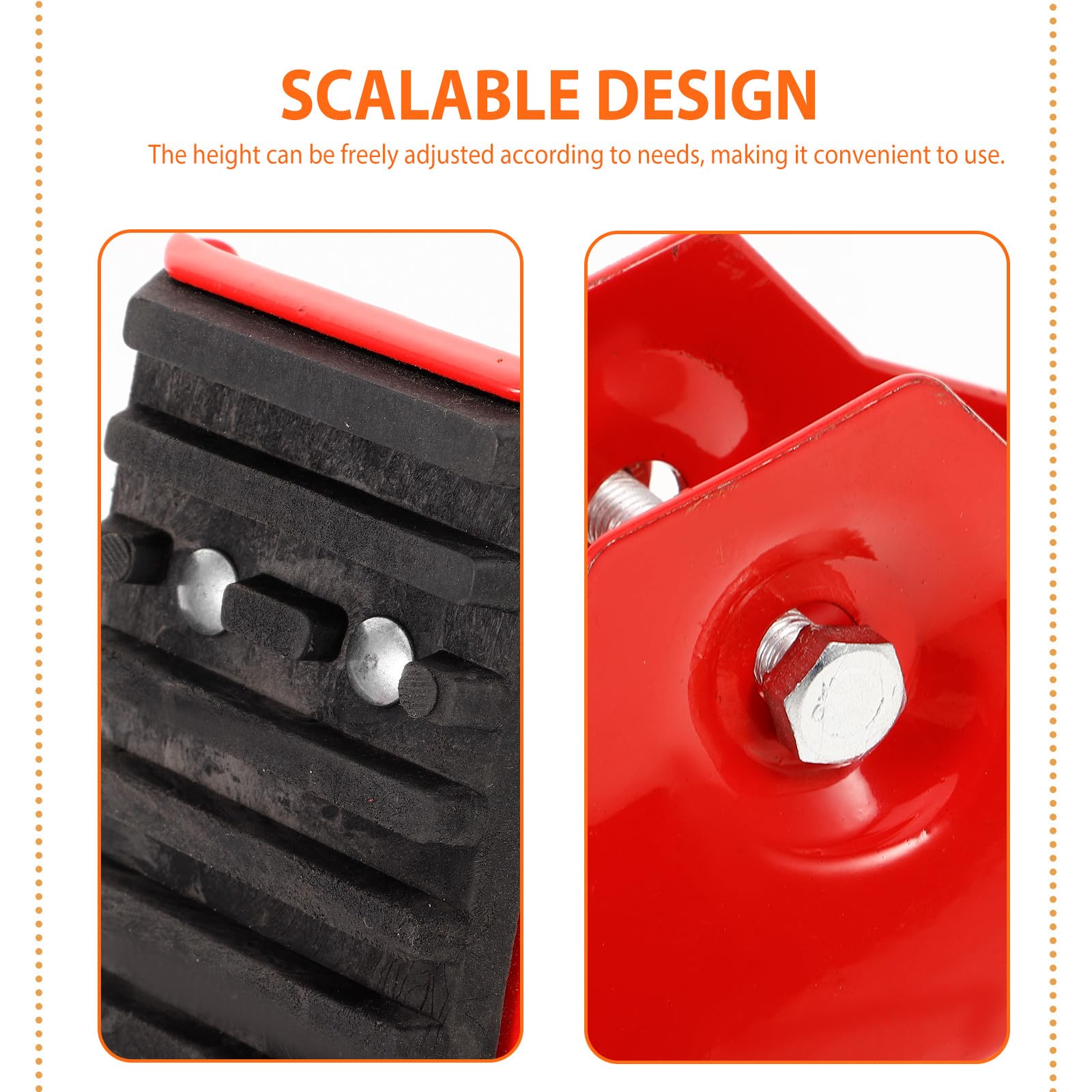 CHILDWEET 2 Pezzi Piedini per Scala Antiscivolo Rosso in Lega di Alluminio Design Flessibile e Gomma per Sicurezza su Terreni Irregolari, Interno ed Esterno