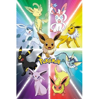 GB eye Pokemon Eevee Evolution Maxi Poster Wood Various 65 x 3.5 x 3.5 cm