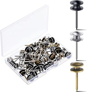 Double Headed Picture Hangers Nails Small Head Hanging Nails Picture Photo Hanging Hook Pins Decorative Nail Hook Hangers for Home Office School (Black, Silver, Bronze, 50 Pieces)