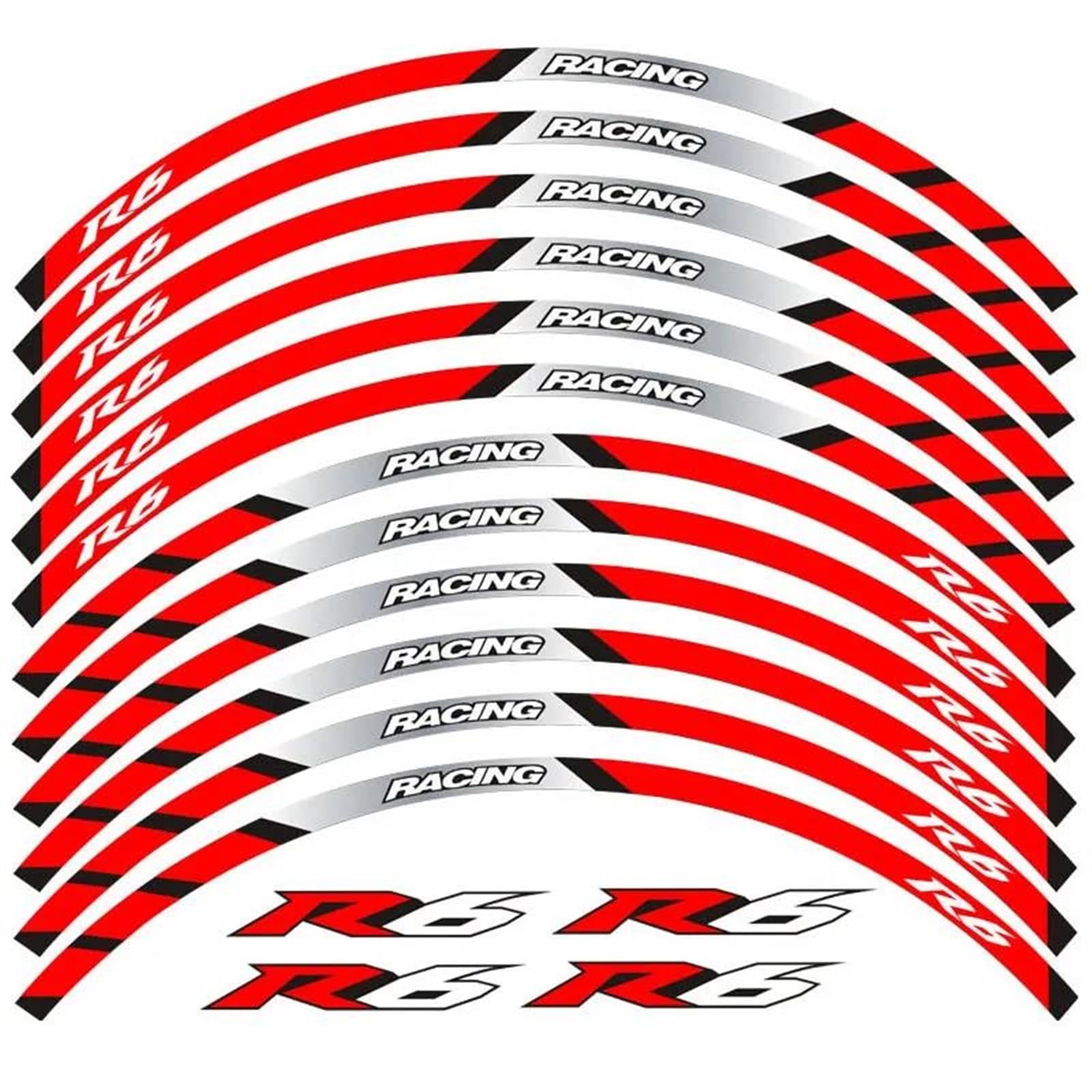 Motorcycle Wheel Stickers Night Reflective Decorative Rim for Yamaha YZFR6 YZF-R6(Style 4)