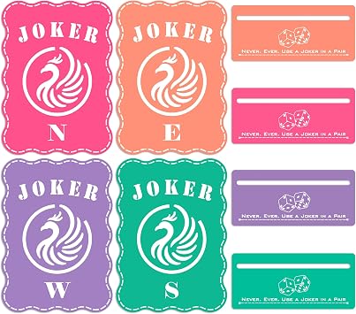 4Pcs Mahjong Shuffler Cards & 4Pcs Mahjong Line Reader, Thick PVC Mahjong Accessories, Perfect for Game Night & Beginner & Enthusiast Gifts