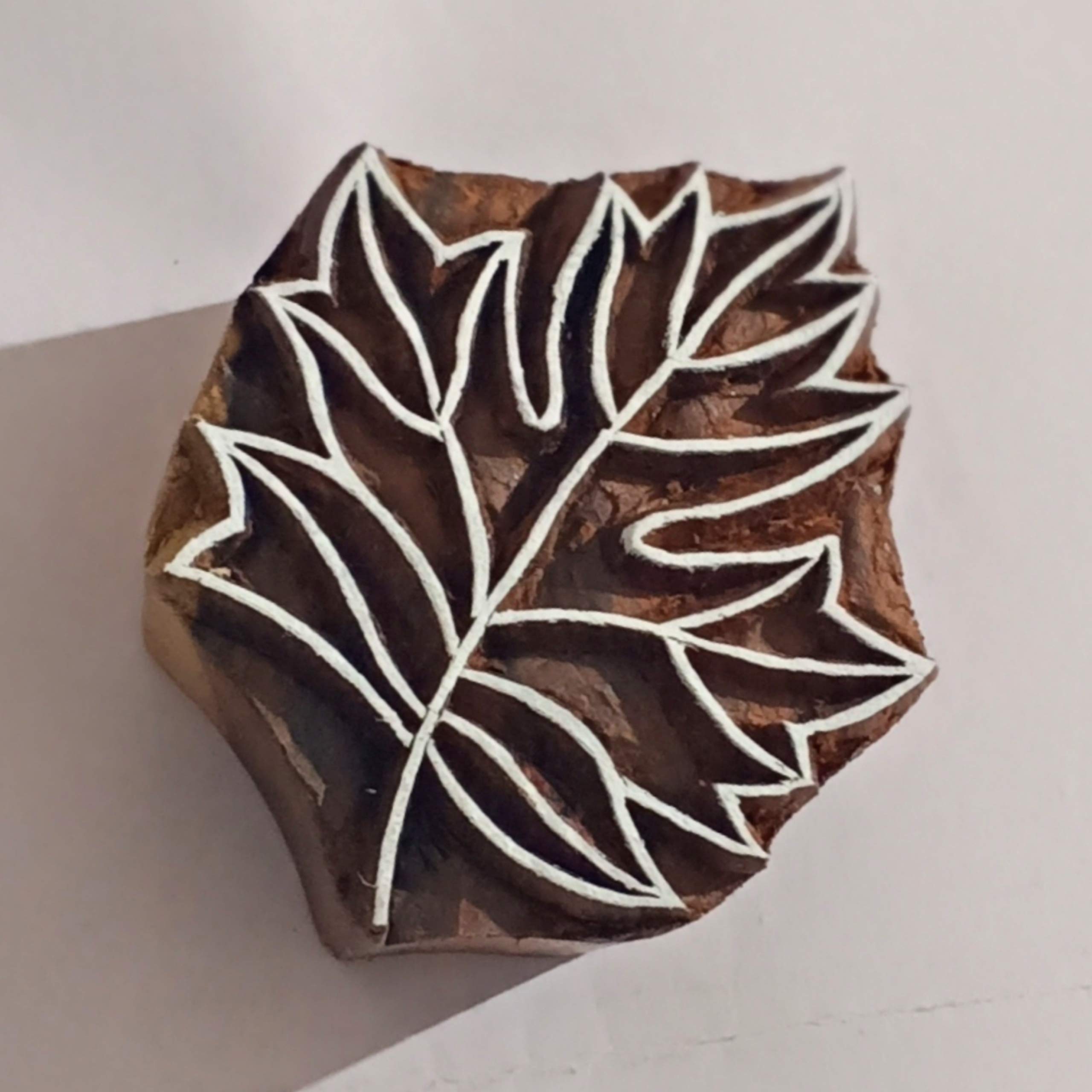 Wooden Leaf Block Stamp/Size - 2.5 inch on shisham Wood 1 Piece