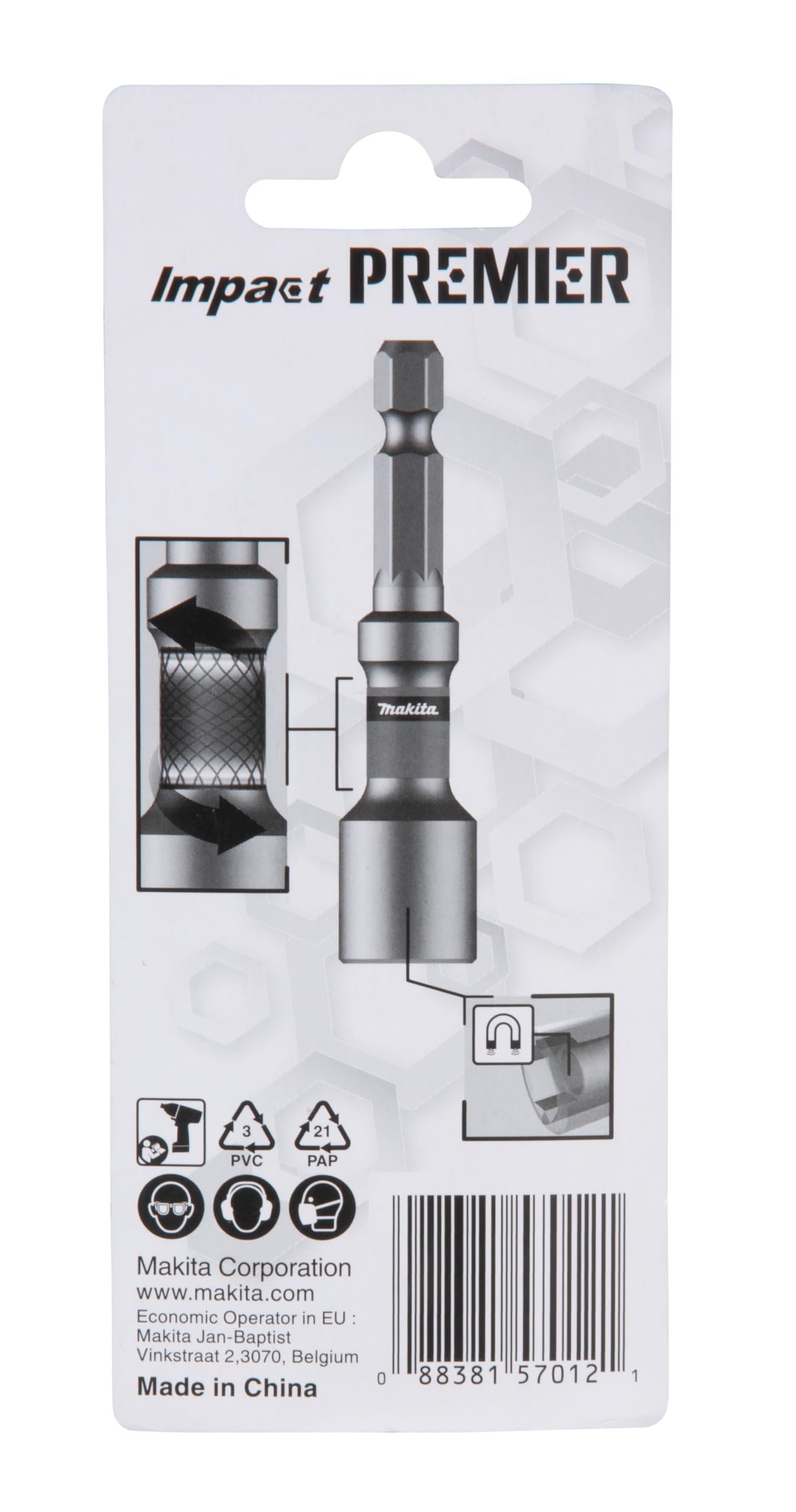 Makita Impact Premier Torsion Steckschlüssel SW8 – 65 Mm, Magnetisch, Für Schlagschrauber