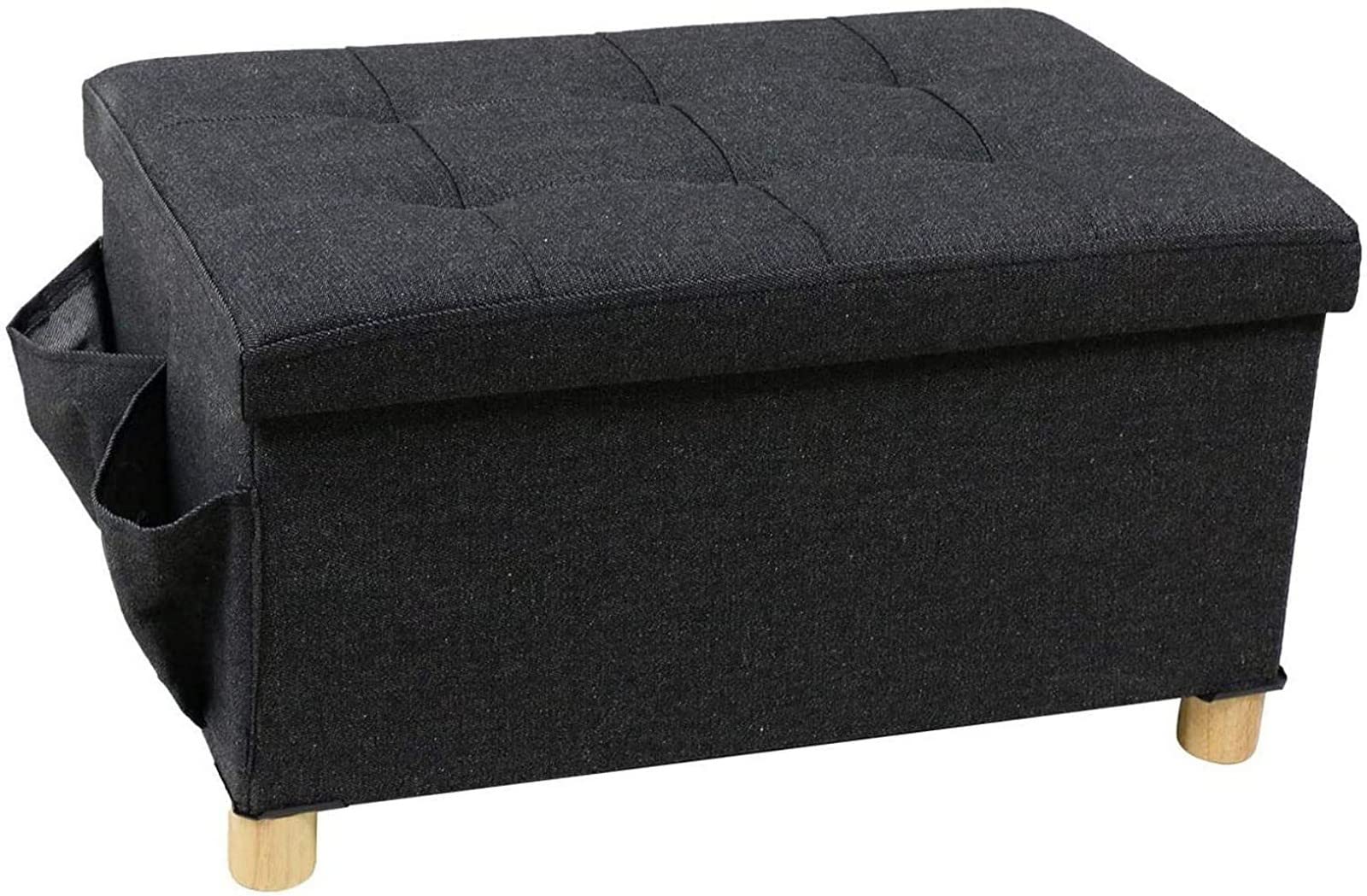 Ottoman de rangement pliable de haute qualité avec structure en bois massif