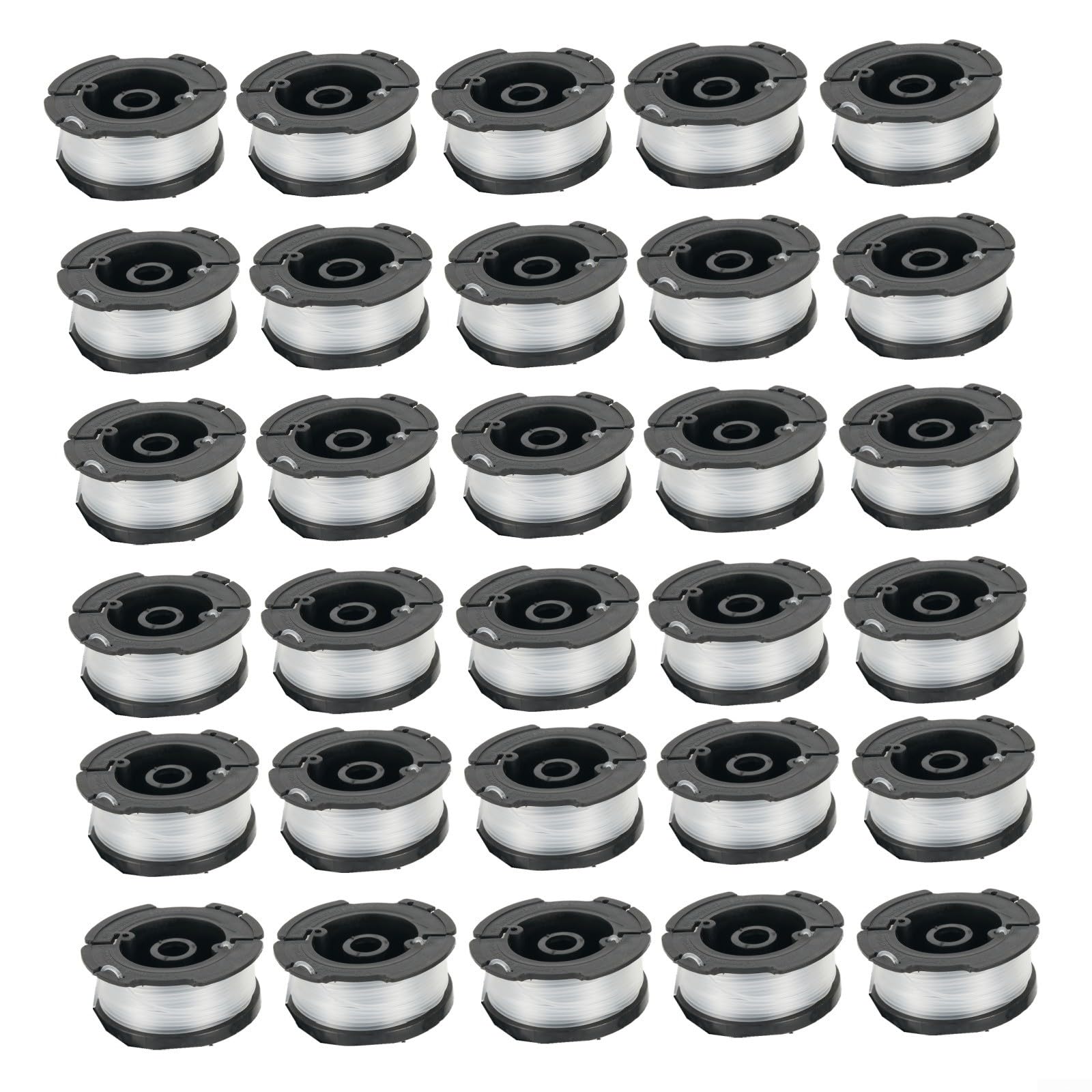 FUBESK Bobina y línea de desbrozadora, Alambre de 1,65 mm, línea de carretes para recortadoras de césped para Black and Decker A6485 GL280 GL301 GL425 (30 Piezas)