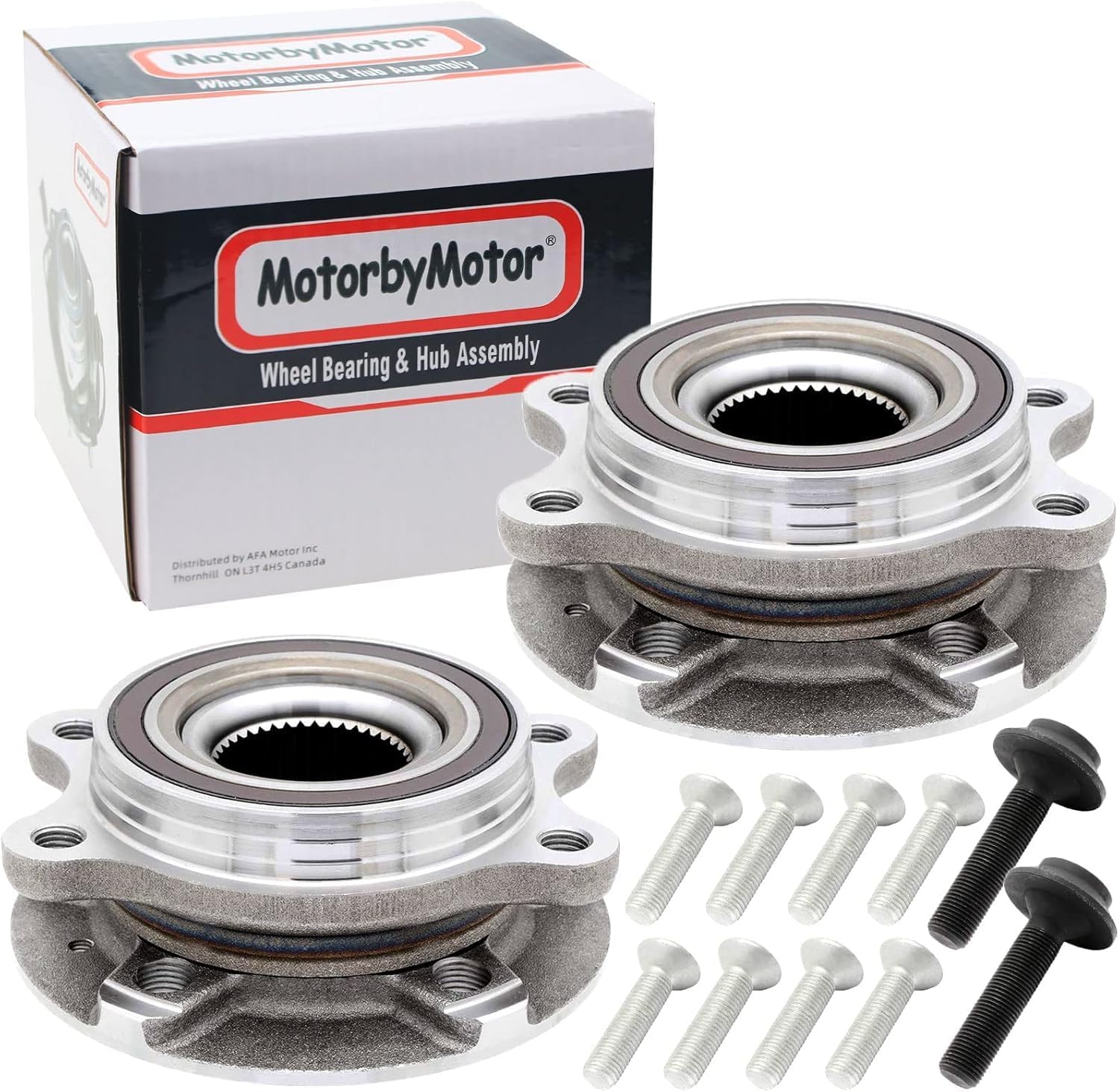 MotorbyMotor 513301 Front Wheel Bearing and Hub Assembly Fit for Audi A4 A5 A6 A7 A8 Quattro Q5 RS5 RS7 S4 S5 S6 S7 S8 SQ5 Allroad Low-Runout OE Directly Replacement Wheel Hub Bearing Assembly-2pc