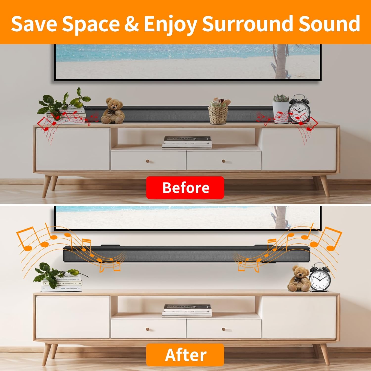 bose soundbar wall mount installed with neat cable management