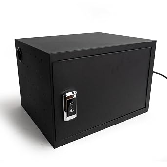 Pearington 12-Device Charging Station for Laptops and Tablets, Wall-Mount Lockable Charging Cabinet for 12 Tablets/Chromebooks, Black