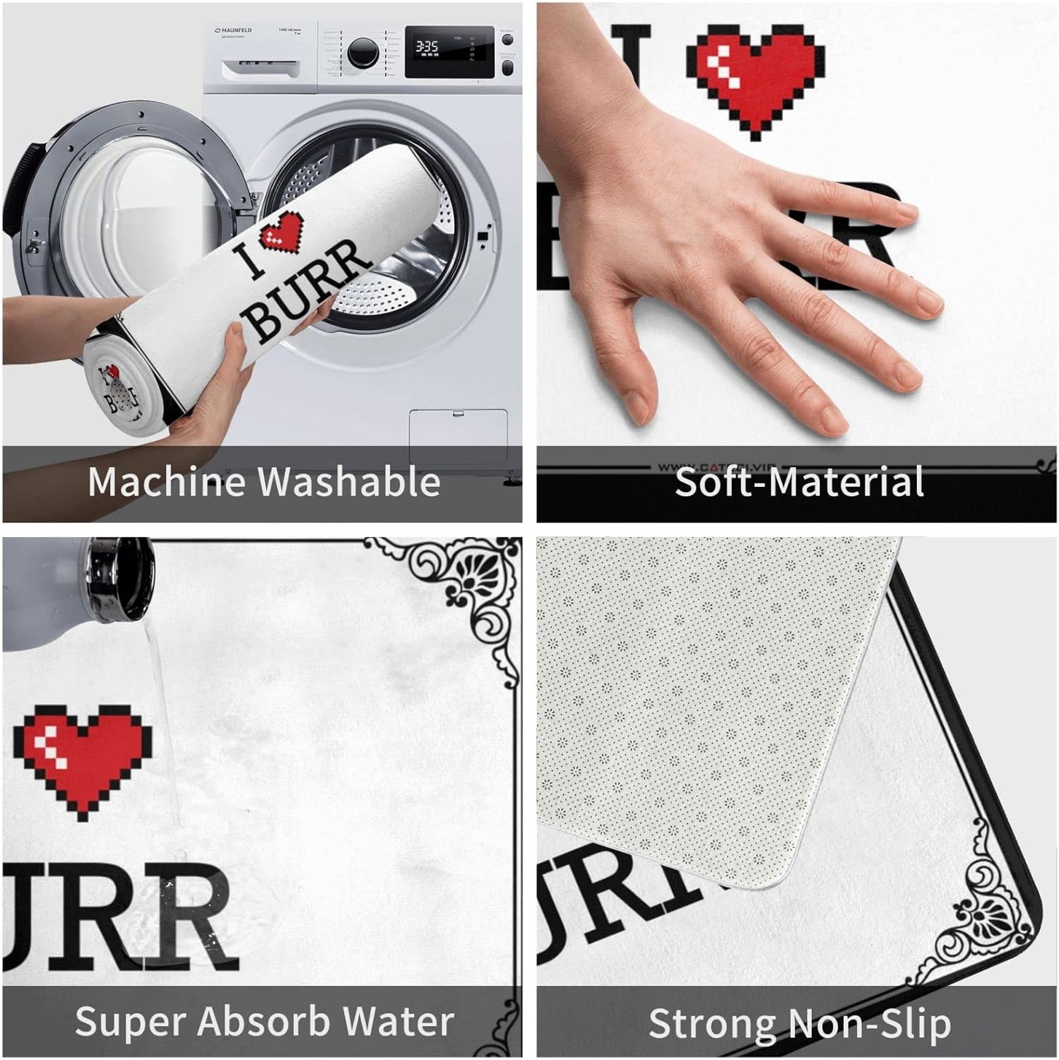 Fall Outdoor Welcome Mat I Love Burr Doormat Fall Rugs for Front Door Outdoor Runner Rug (Color : Colour, Size : 65X90CM)