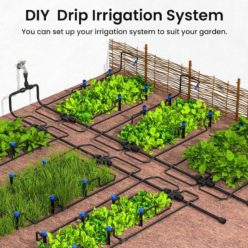 Miniatura 4 de Kit automático de riego por goteo para invernadero, patio y jardín - Sistema de riego de micro nebulización con boquillas ajustables, temporizador y