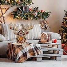 Calendrier de l' en Bois, Calendrier de Compte à Rebours de Noël Fait à la Main à 25 Trous, de Compte à Rebours de Vacances avec Motif d'arbre en Bois Naturel pour les Activités de
