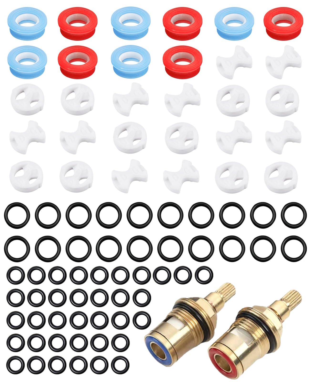 Hounyou Tap Washers 120 pcs - Universal Mixer Tap Washer Assortment for Most UK Faucets - Leak Repair Kit for Bathroom Sinks, Kitchen Taps & Dripping Valves