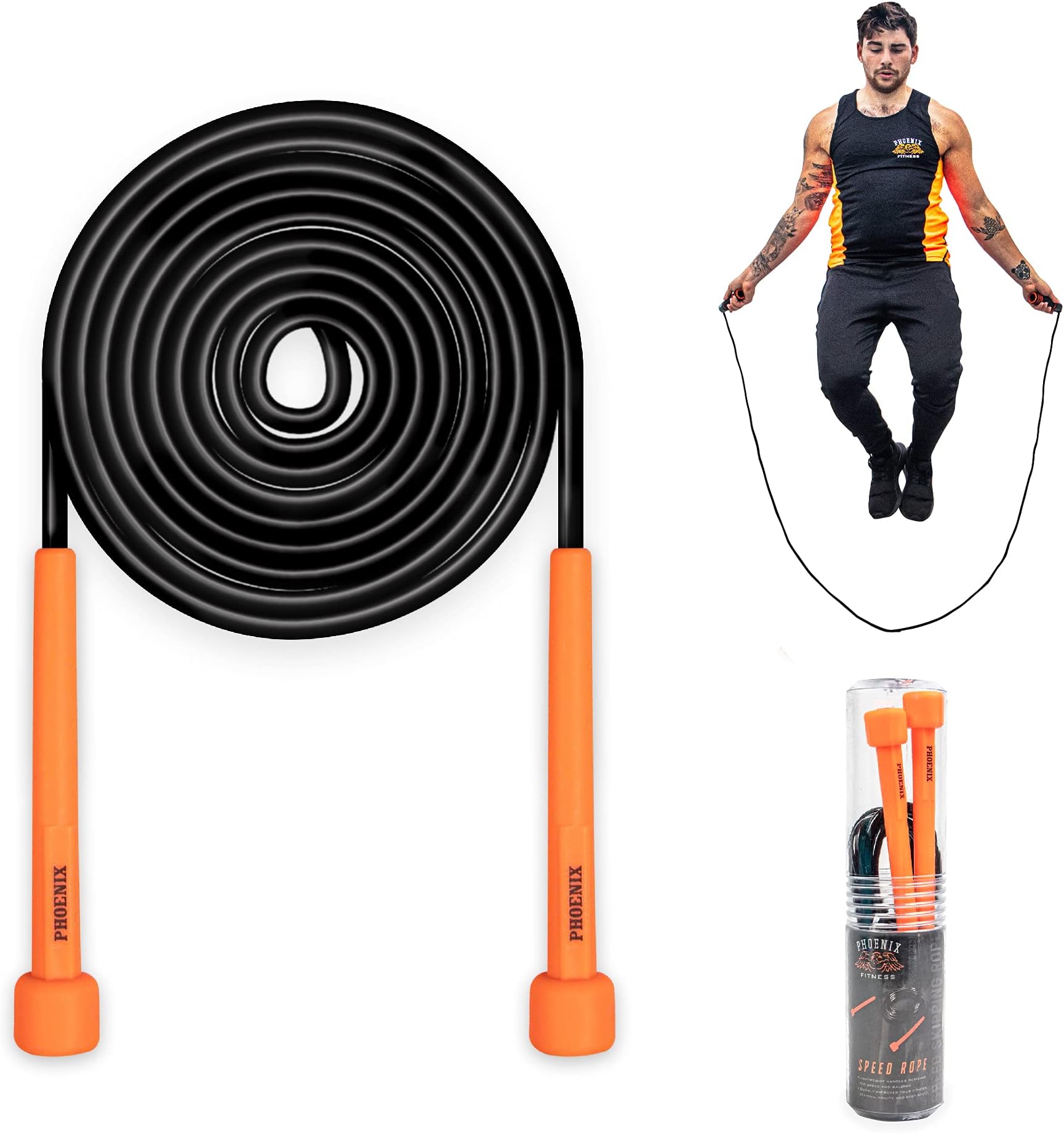 Speed Skipping Rope - Lightweight Jump Rope for Fat Burning, Fat Loss, Conditioning, Interval Training, Boxing, Crossfit and MMA - 3m, Choice of Colour