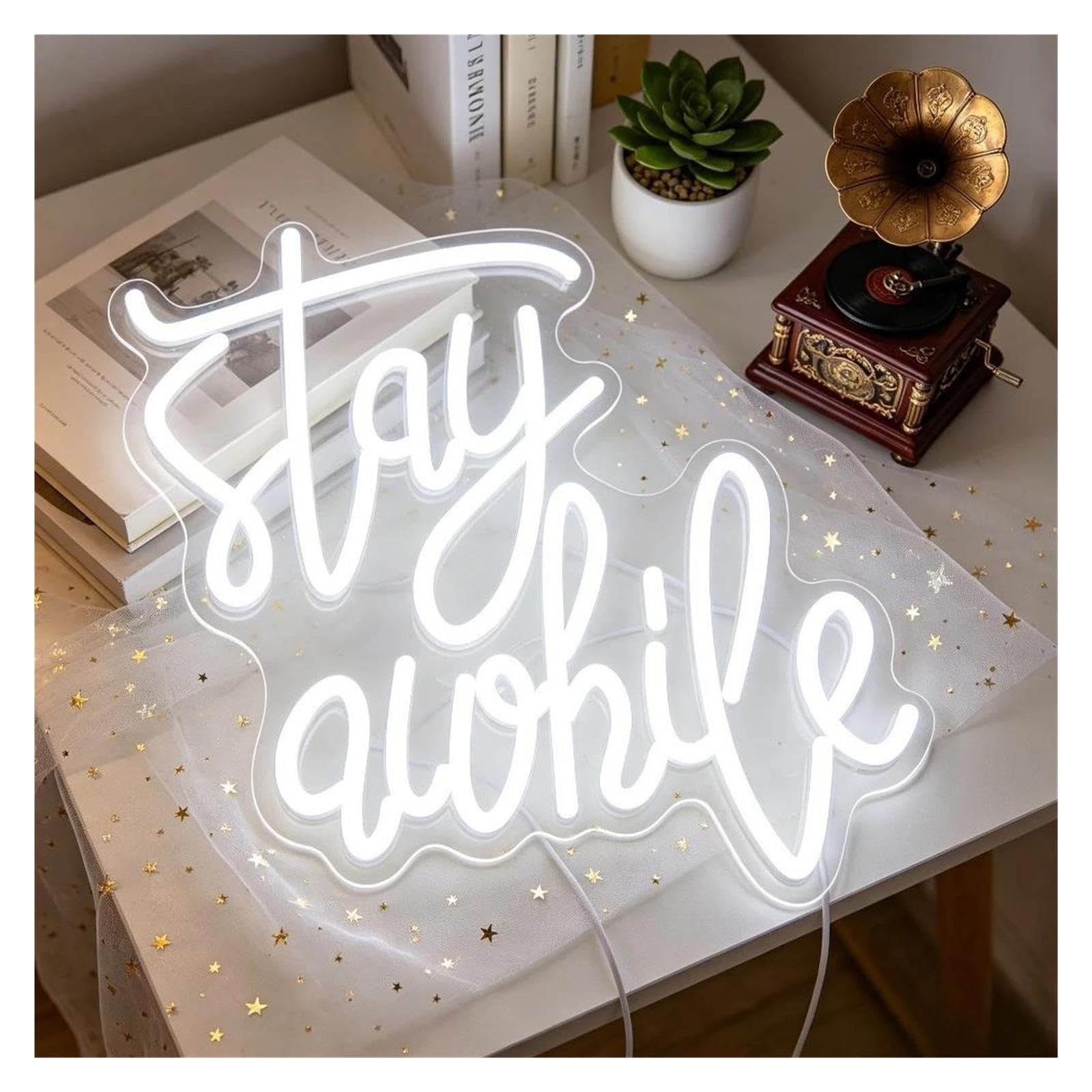Insegna al Neon Insegna Al Neon Stay Awhile