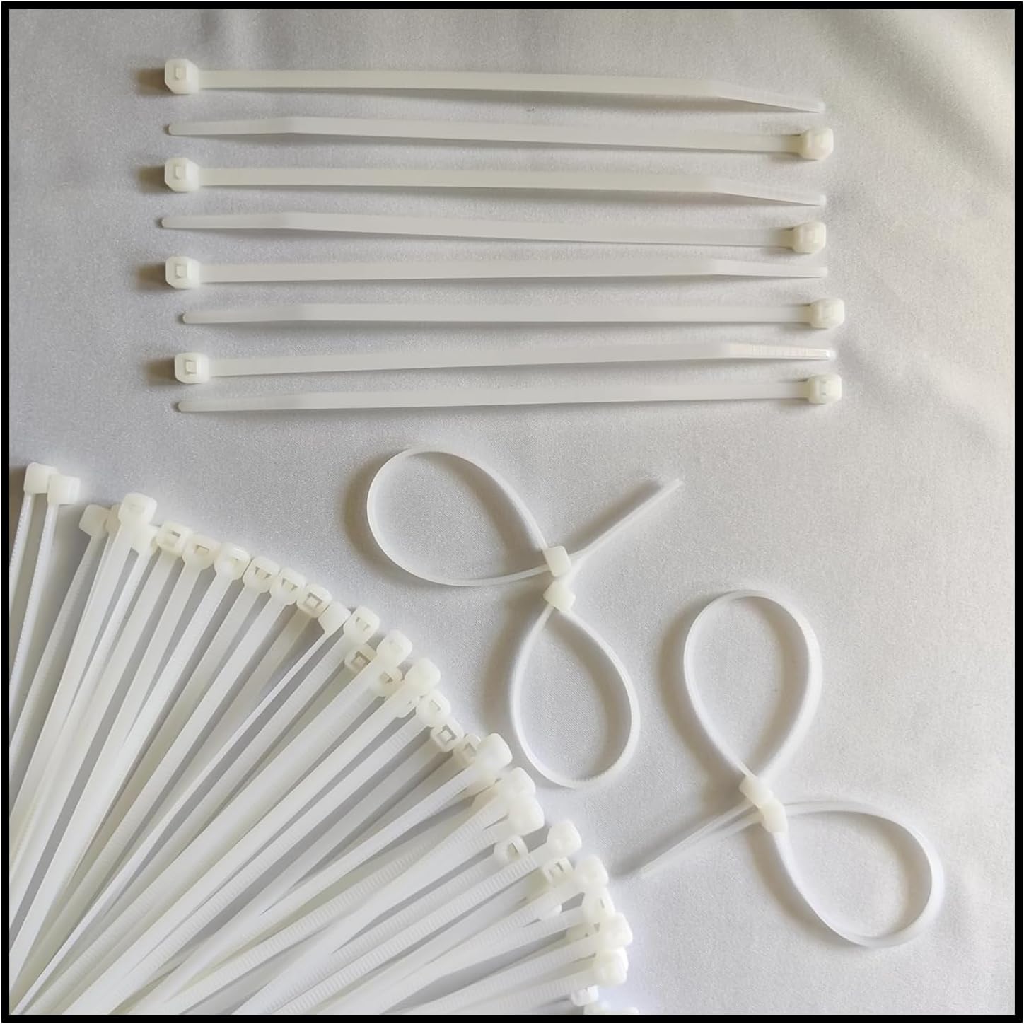 - Cable Zip Ties,White(100 mmx2.5 mm,4"inch, Pcs 100) Multi-Purpose Self-Locking Nylon Teeth Grip Plastic Cable Ties Cord Management Ties for Home,Office,Garden,Workshop