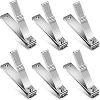 Mudder 6 Pack Large Stainless Steel Nail Clippers for Thick Toenails - Straight Edge, Ultra Sharp, Anti-Slip Handle for Men Women