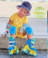 Vista 6 de Kids Quad Roller Skate,Roller Skates for Girls Boys,3-Point Balance Roller Shoes for Beginners