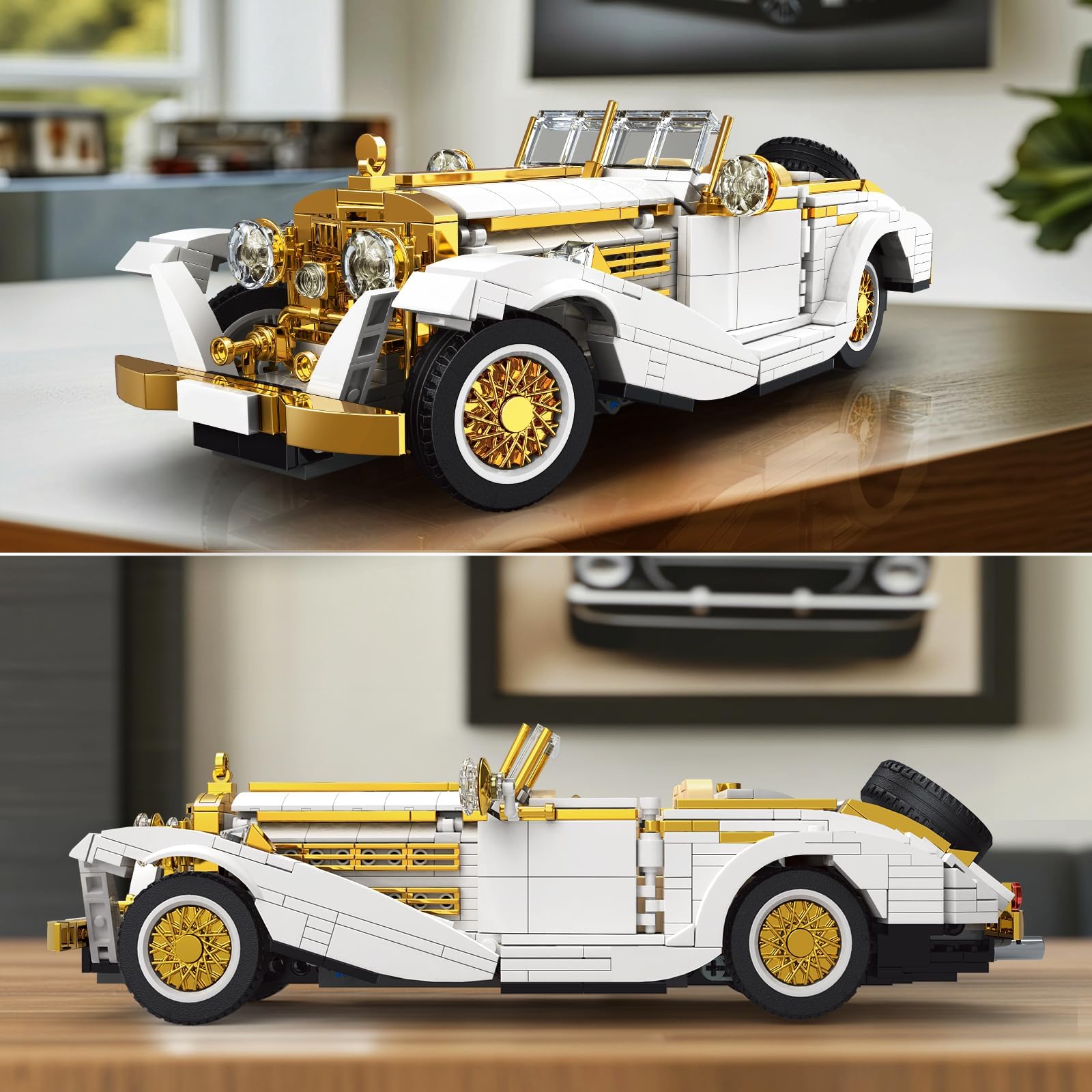 MOULD KING 10003 Technology - Modellino di auto d'epoca, costruisci la tua auto da corsa, 868 pezzi, età 8+