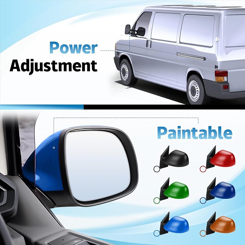 ZWPARTS Elektromos Visszapillantó Tükör VW T6 2015-2024 Modellekhez - Bal Oldali, Behajtható, Fűthető, Konvex Vezetőoldali Tükör