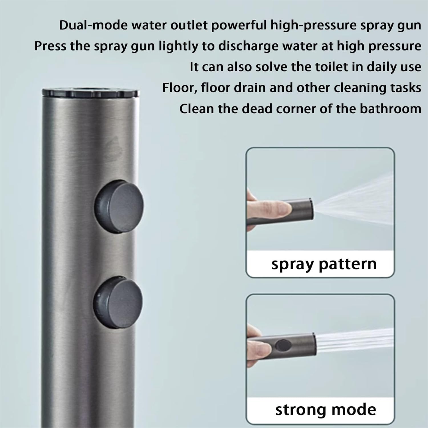 LED Digital Display Shower Shower Set, Wall-Mounted Piano Keys Full Copper Thermostat Home, LED Blue Light Atmosphere Light,Storage Table (Gray hot and Cold)