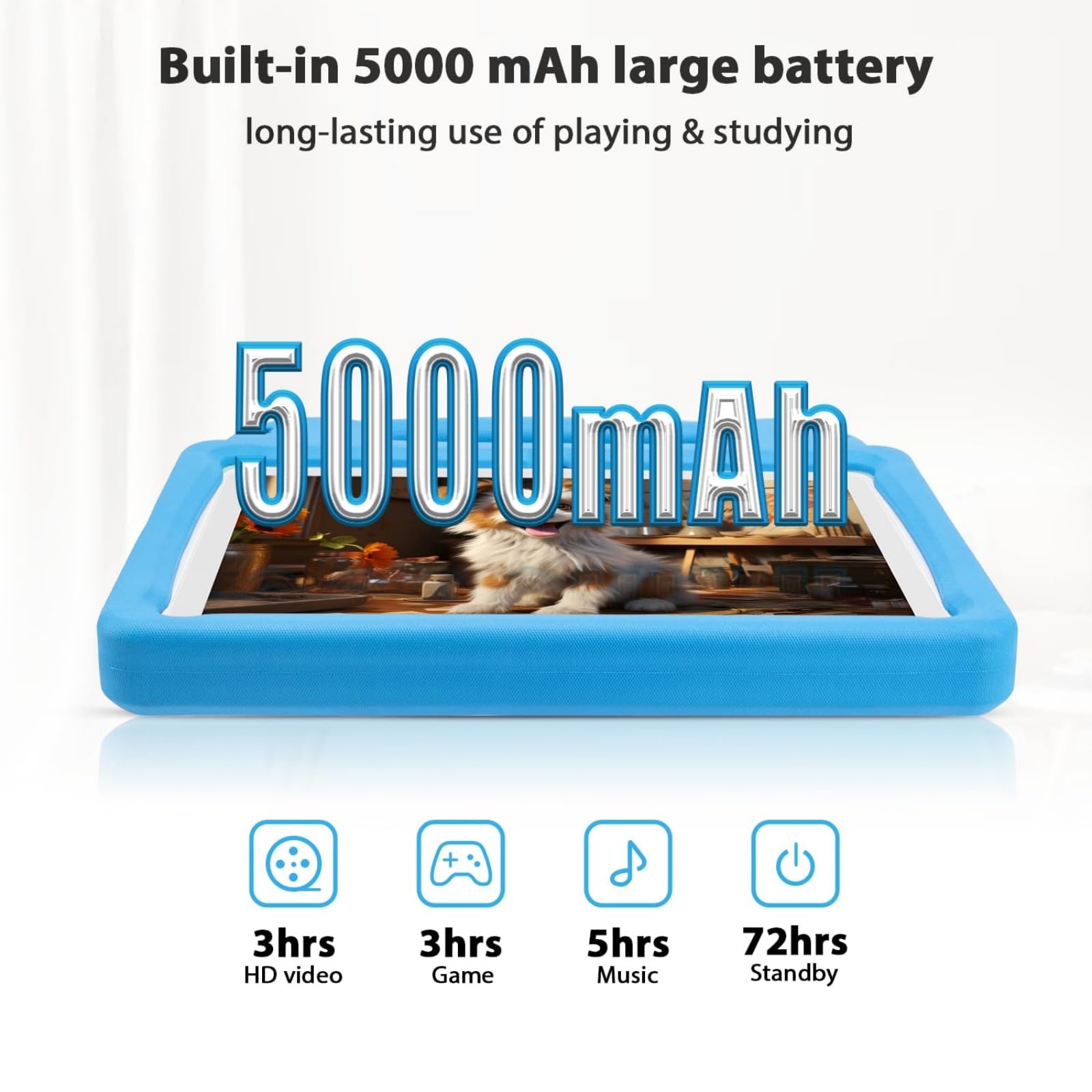 Tablet per bambini, Android 14 da 10 pollici, Octa-core, 8 (4+4) GB di RAM, 64 GB di ROM, IPS HD 1280 x 800, tablet per bambini, WiFi 6, GMS, controllo genitori, contenuti per bambini e protezione