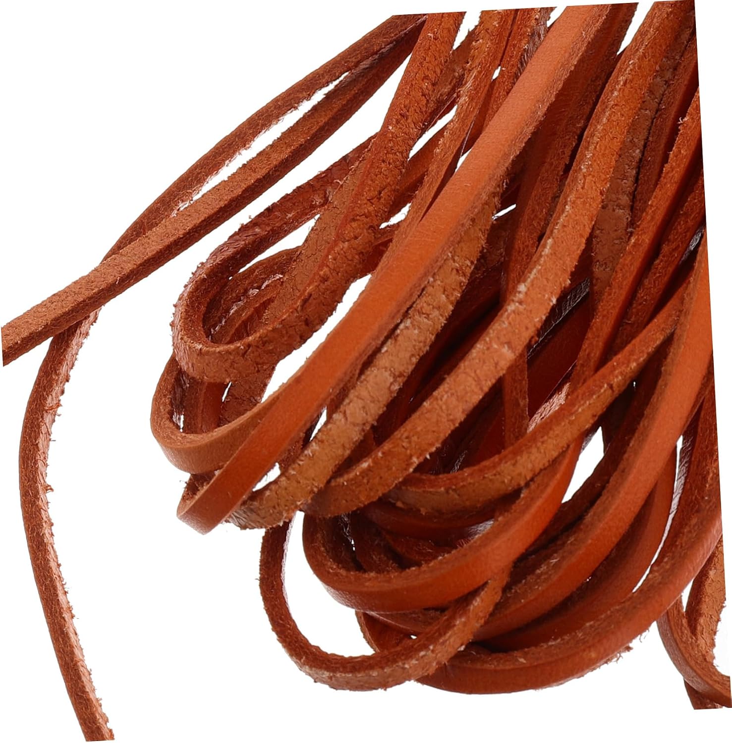 Tofficu Braided Cowhide Cord for Jewelry Making Light Brown Leather Rope for DIY Crafts for Bracelets and Necklaces Durable and Versatile String for Art Projects