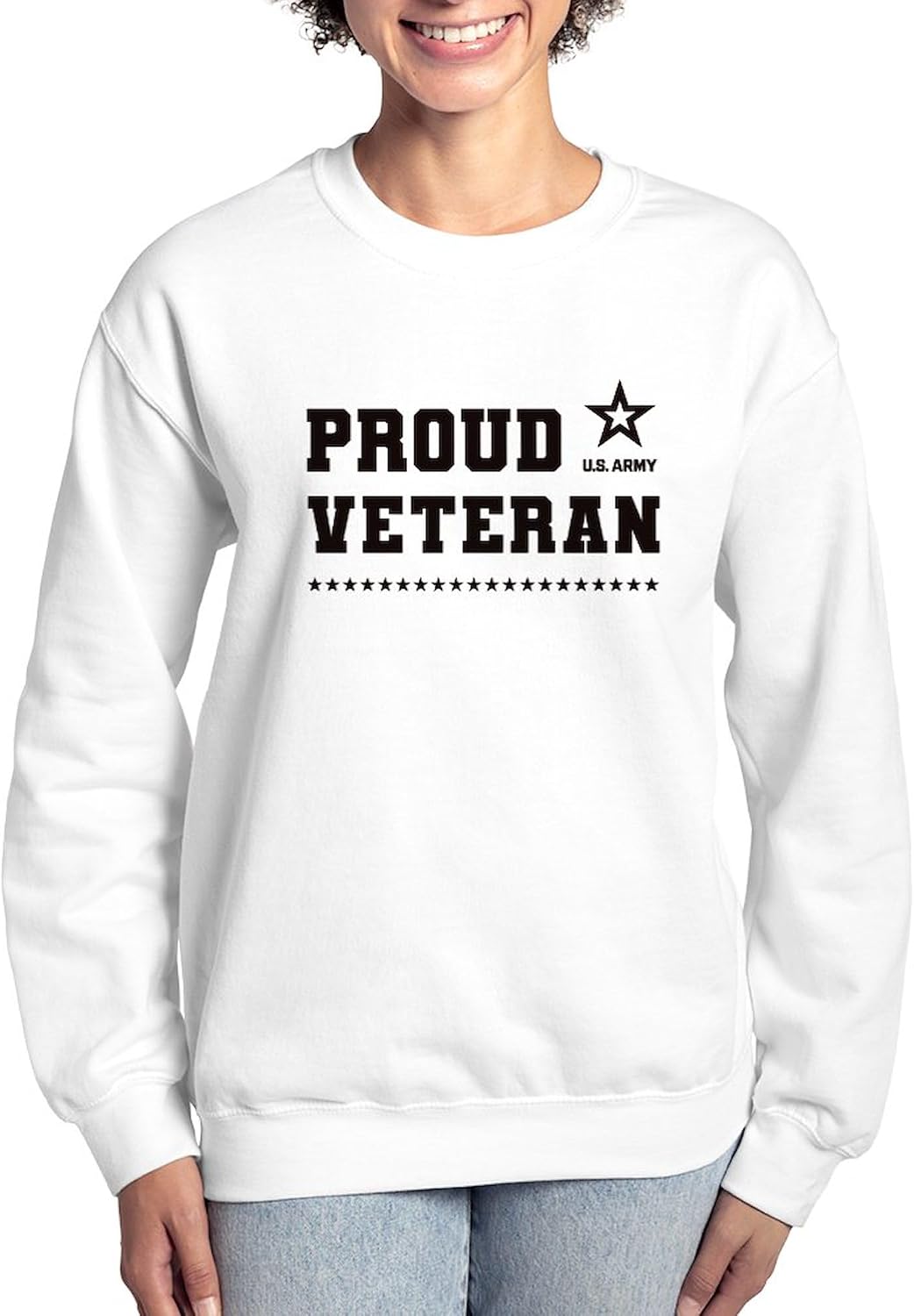 CafePress Proud Veteran Black Women's Crewneck Sweatshirt