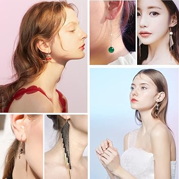 Earring Hooks for Jewellery Making, 100 PCS/50 Pairs Sterling Silver Earring Hooks with Clear Silicone Ear Backs, Hypoallergenic Jewellery Making Supplies (Silver&Gold)