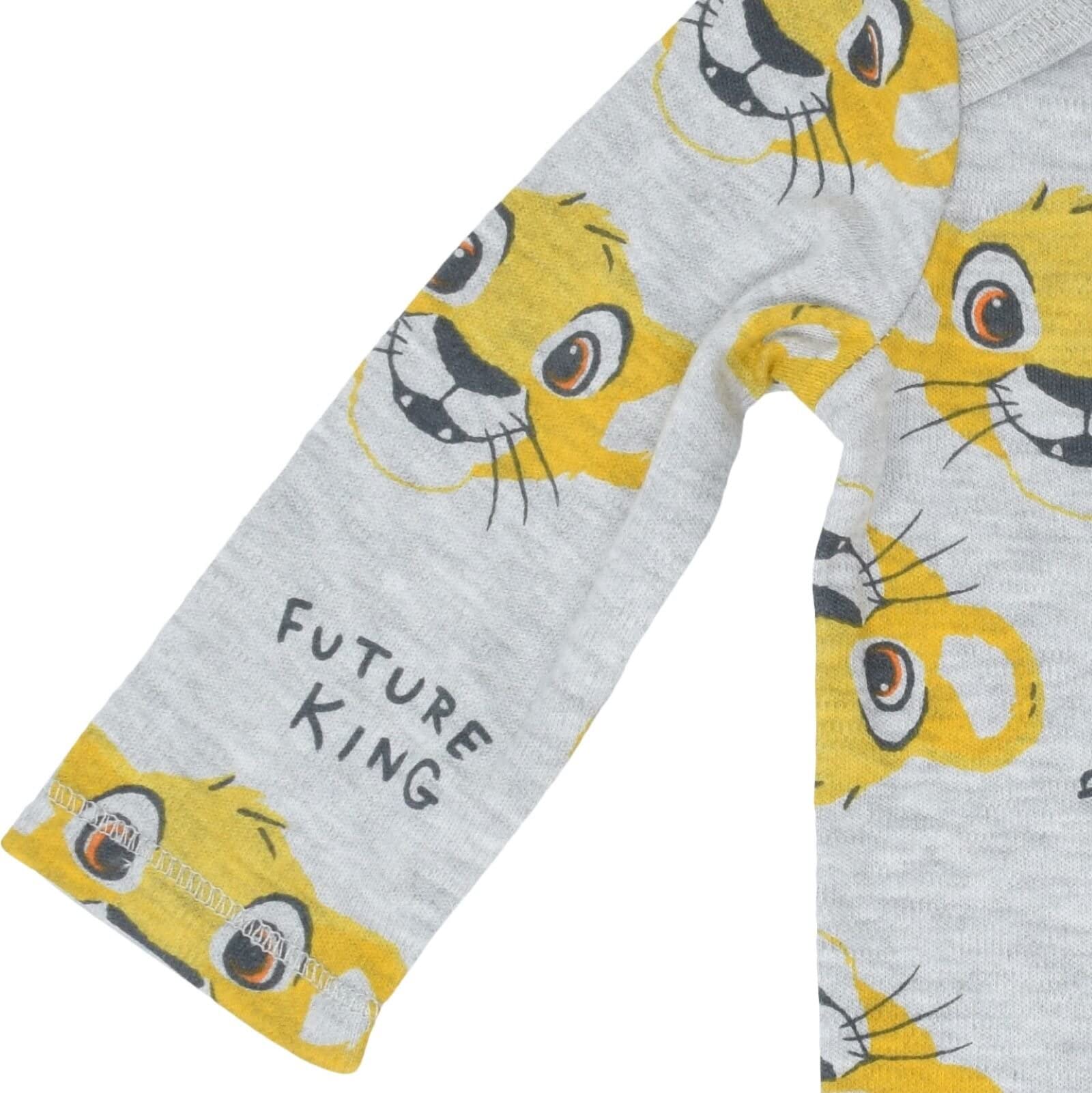Disney Lion King Baby Boys 3 Pack Long Sleeve Bodysuits Green/White/Gray 18 Months
