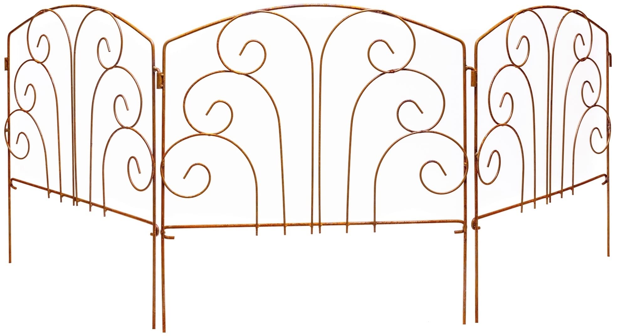 KOTARBAU® Edelrost-Gartenzaun Beetzaun Zaunelement 3X | 56 x 59cm | Rankhilfe Palisade Rost-Deko