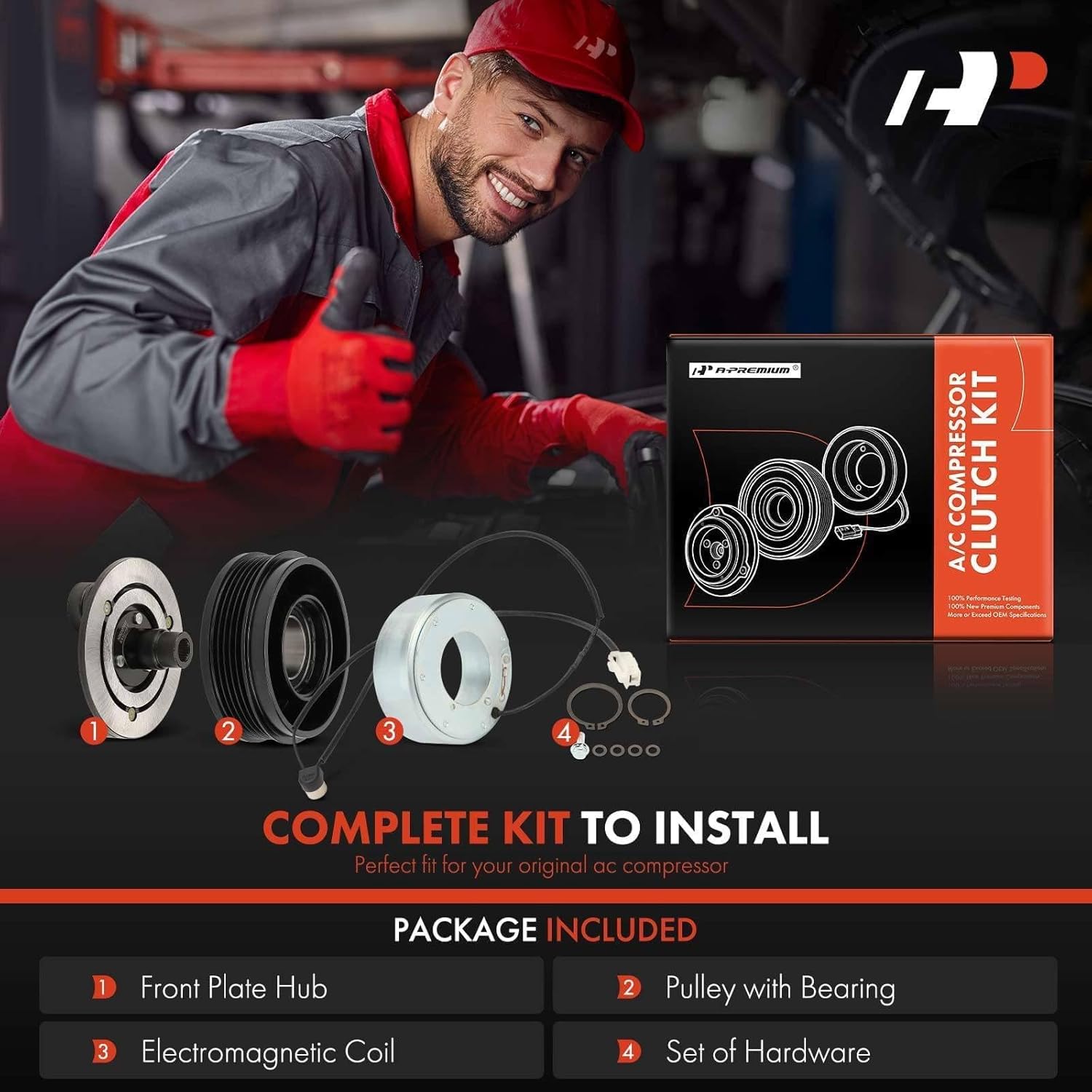 A-Premium A/C Compressor Clutch Kit Fit for Mazda 3 Model 2.0L 2.3L 2004-2009, 5 Model 2.3L 2006-2010