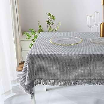 [XMTAN] コットン製 テーブルクロス おしゃれ エスニック ニット 北欧 レストラン用 ホテル用 家庭用 耐久 汚れ防止 ウォッシャブル 多用途  インテリア 滑り止め ホーム キッチン 90*180cm テーブルカバー 円形テーブル 16 プレゼント