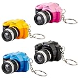 Assho LED Camera Design Keychains with sound flashlight Cartoon child Toy Bag-4 pack