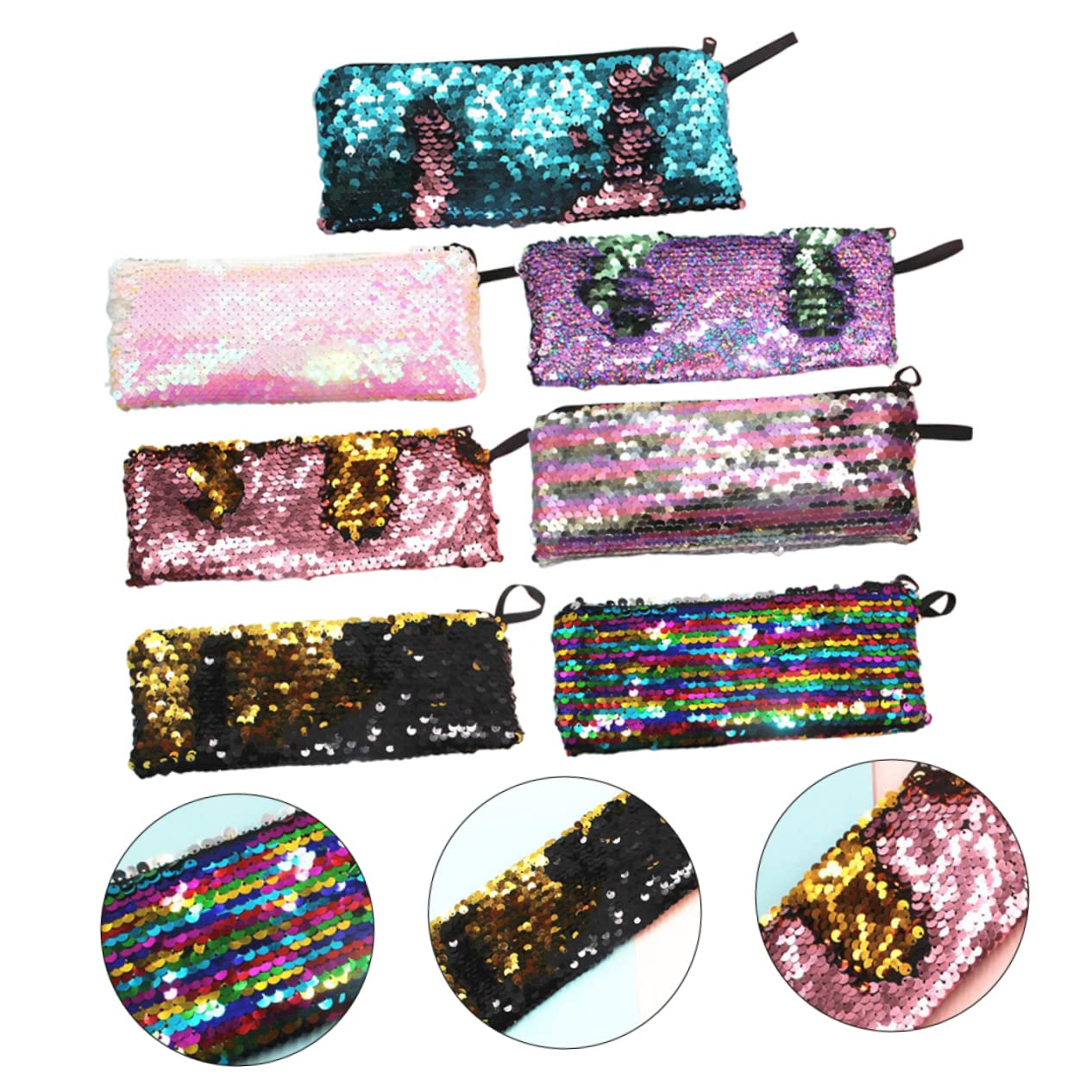 Didiseaon 21pezzi Sacchetti Di Glitter Per Penne e Cavi Organizer Portatile Per Cancelleria Scolastica Sacchetto Multifunzionale Per Auricolari e Materiale Didattico Design Sirena