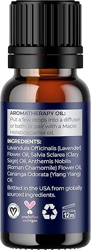 Miniatura 5 de Mezcla de aceites esenciales para dormir para difusor, aceites esenciales de ensueño para aromaterapia y relajación con salvia clara, ylang-ylang,