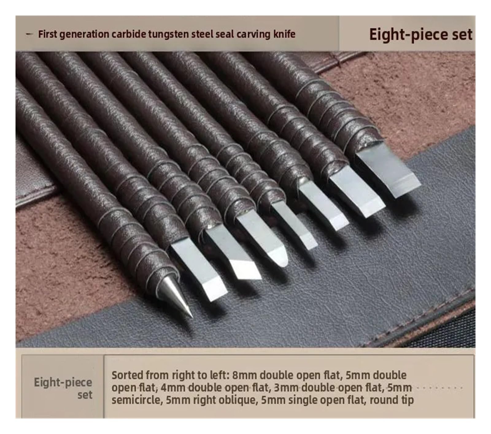 8/10 Sztuk Zestaw Narzędzi Ręcznych Do Rzeźbienia W Kamieniu Ze Stali Wolframowej Dłuto Narzędzie Obróbki Drewna(8Pcs)
