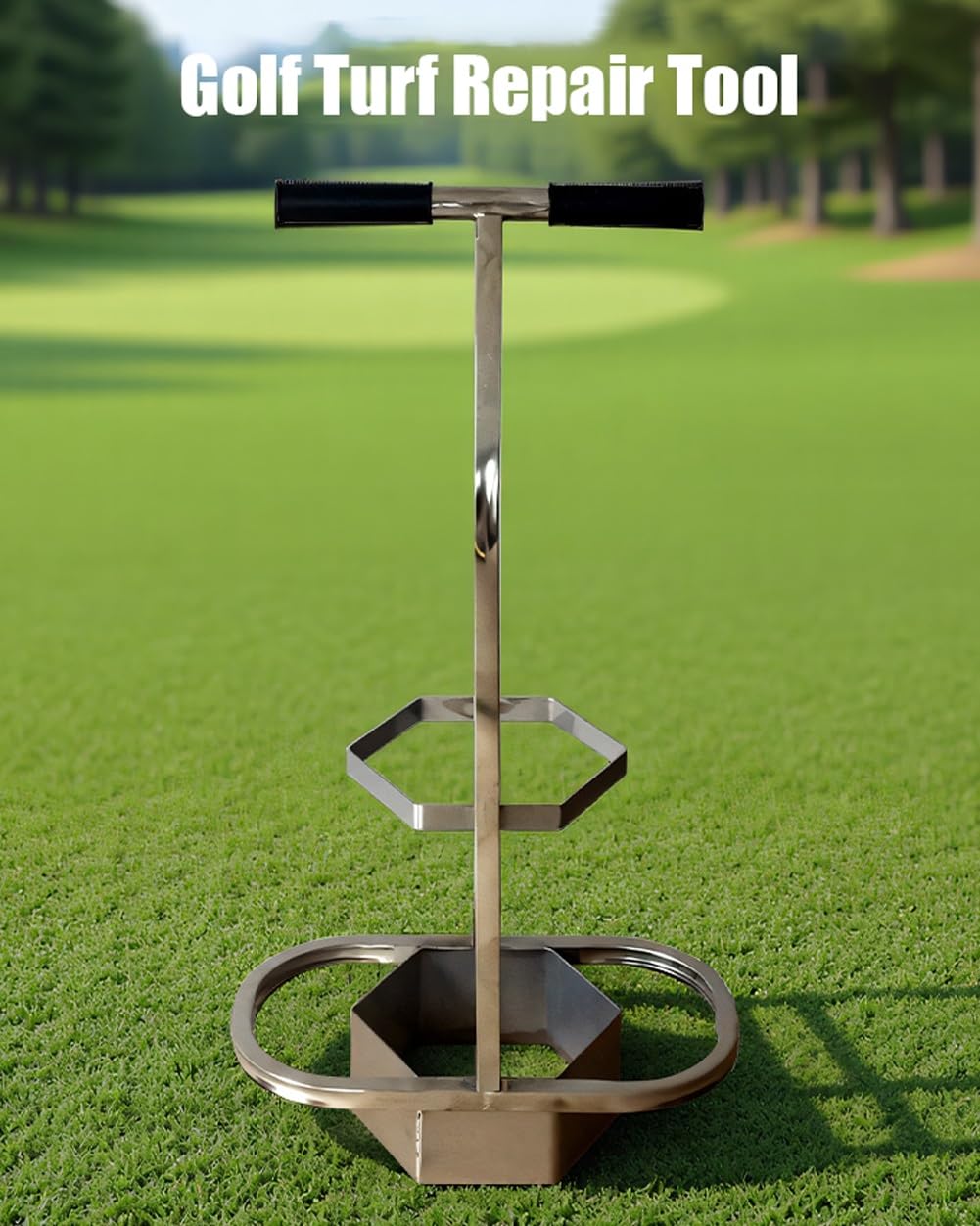 Cortadora de césped Hexagonal, Recortadora de césped de Acero Inoxidable con Doble Mango, para reparación de Campos de Golf y Mantenimiento de césped.