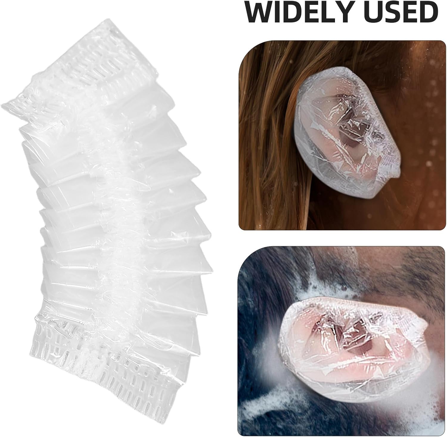 400pcs Disposable Waterproof Ear Covers for Adults, Elastic Ear Protectors for Shower, Hair Dye, Bathing, Spa, Travel, and Home Use