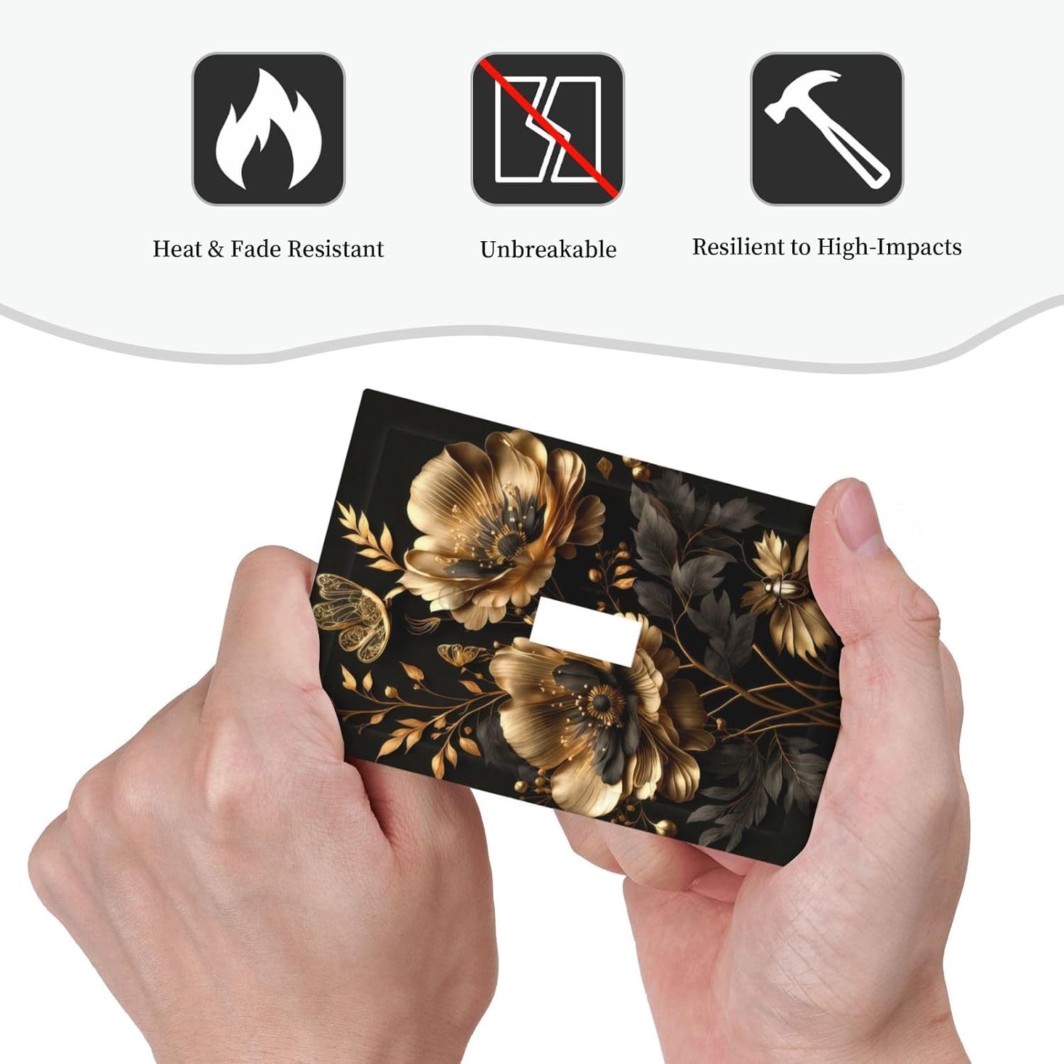 Black Gold Floral Flower Leaves Light Switch Covers Decorative Country Butterfly 1 Gang Single Toggle Switchplate Electrical Faceplate for Bathroom Kitchen Bedroom Decor